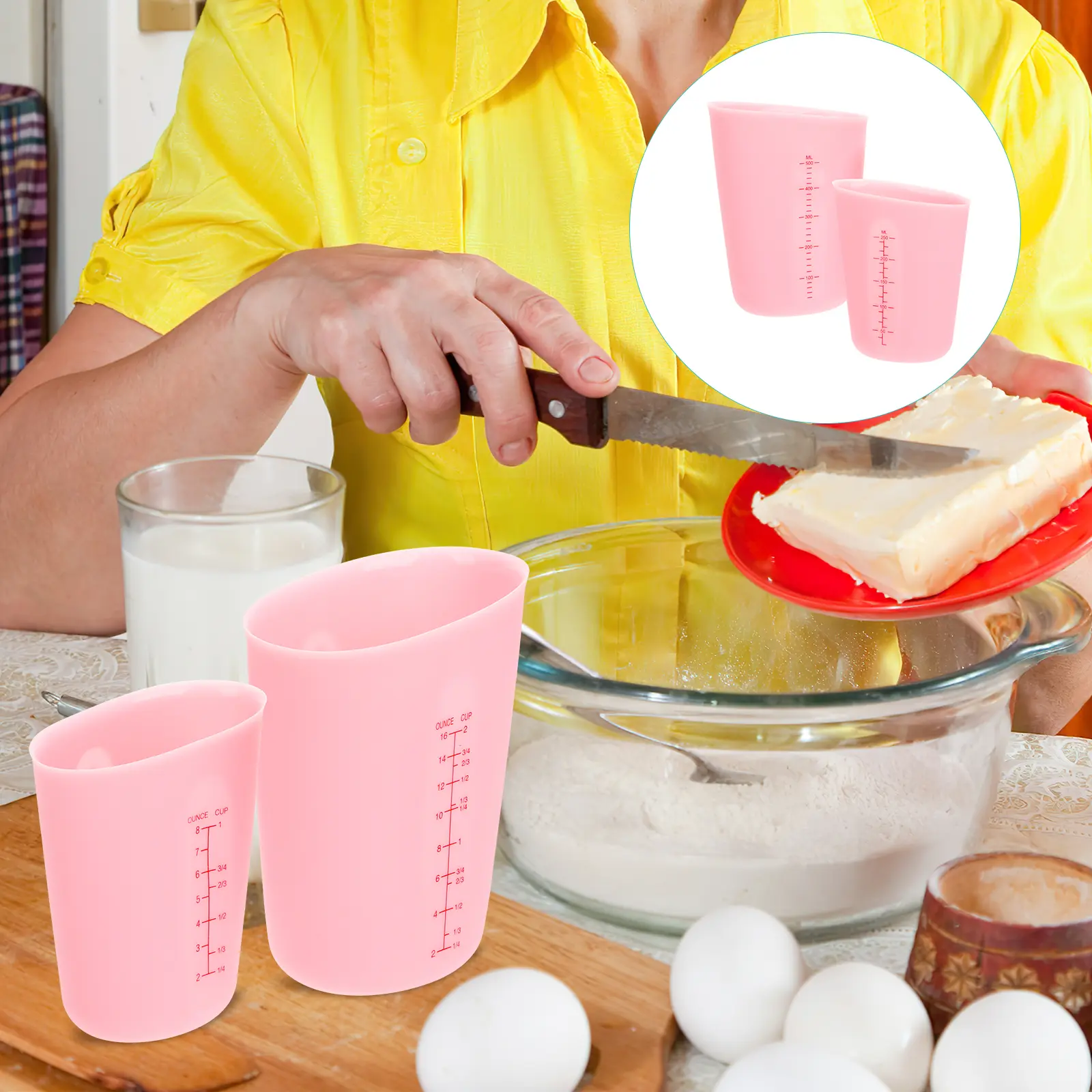 2pcs Silicone Measuring Cups Scale Paint Mixing Tools Espresso Liquid Graduated Measurement Jewelry Making