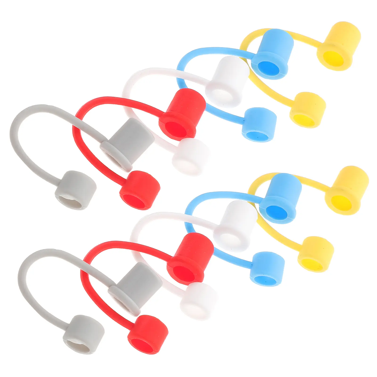 10 Pcs Straw Covers Reusable Silicone Dust Proof Protective Caps for Drinking Straws Home Party Picnic Camping Kitchen Bar