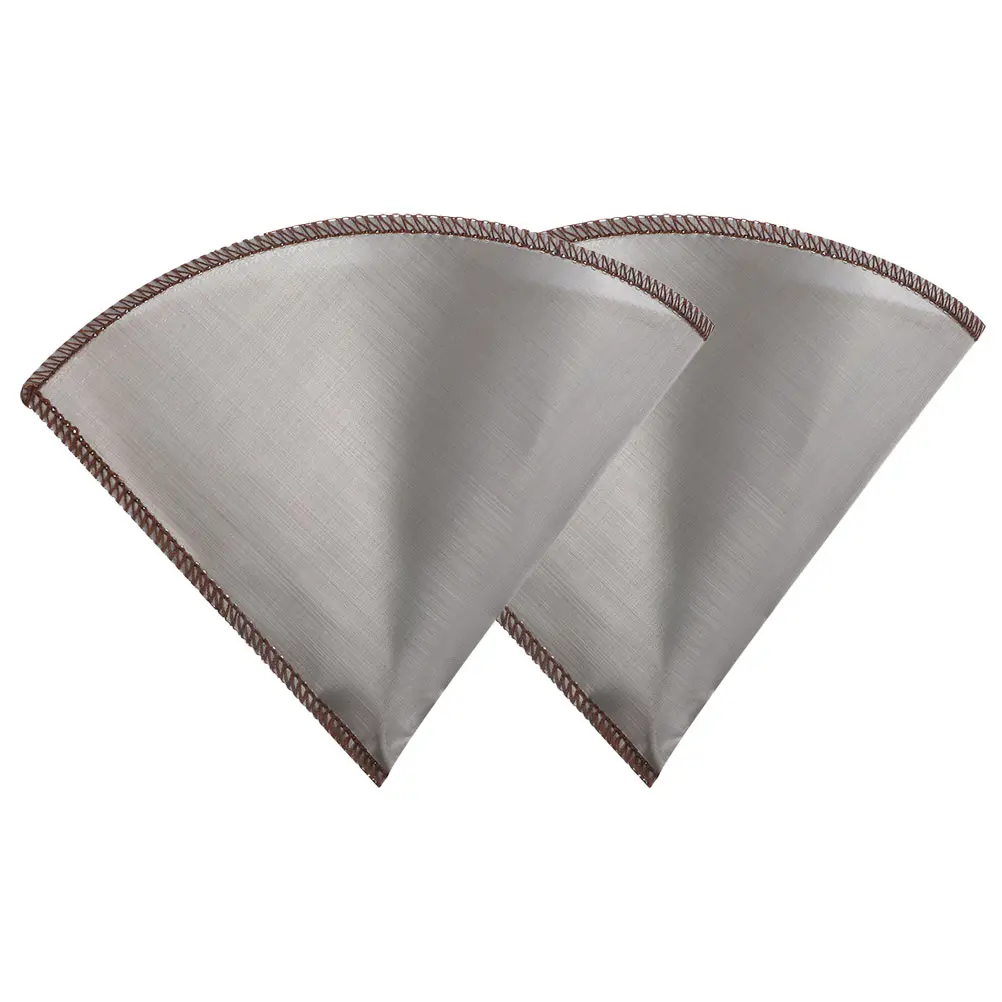 2pcs Reusable Stainless Filter Mesh Hand Brewed Machines 304 Grade Fine Strainer Cone Shaped Fits 1 4 Cups