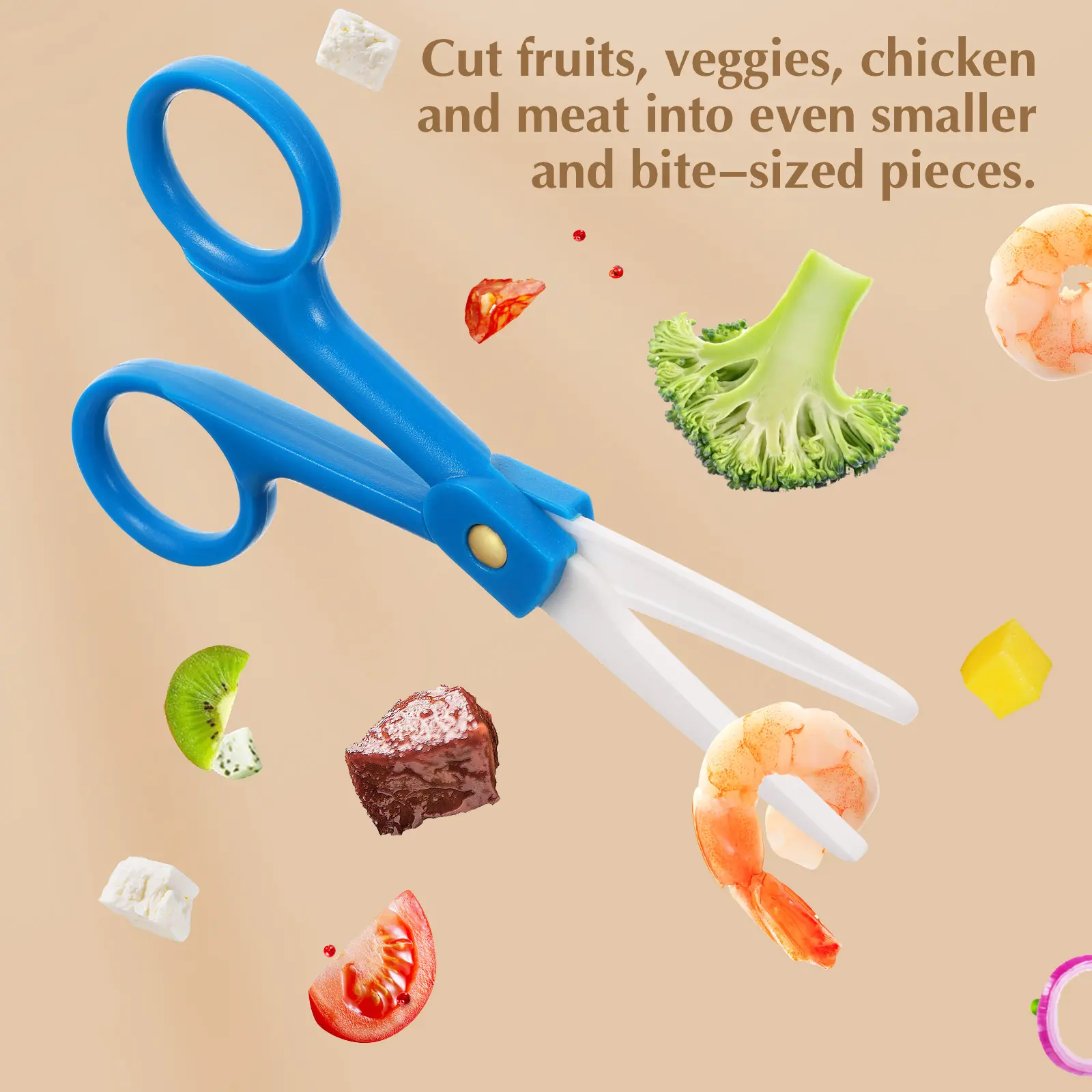 Baby Food Scissors Safe Ergonomic Design Supplementary Food Tool Crushed Noodle Aid Kids Accessories Safety Grinding Kitchen Bar