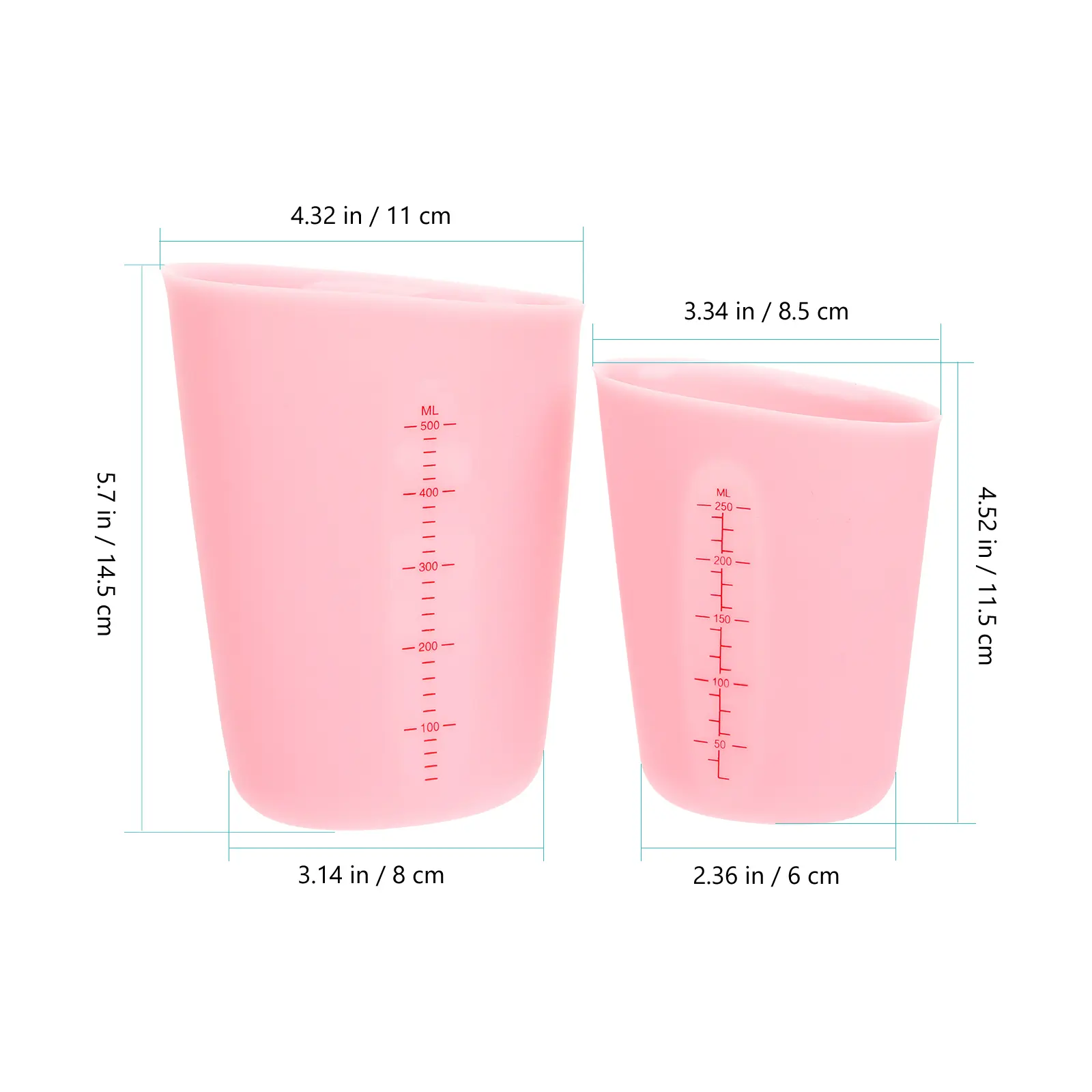 2pcs Silicone Measuring Cups Scale Paint Mixing Tools Espresso Liquid Graduated Measurement Jewelry Making