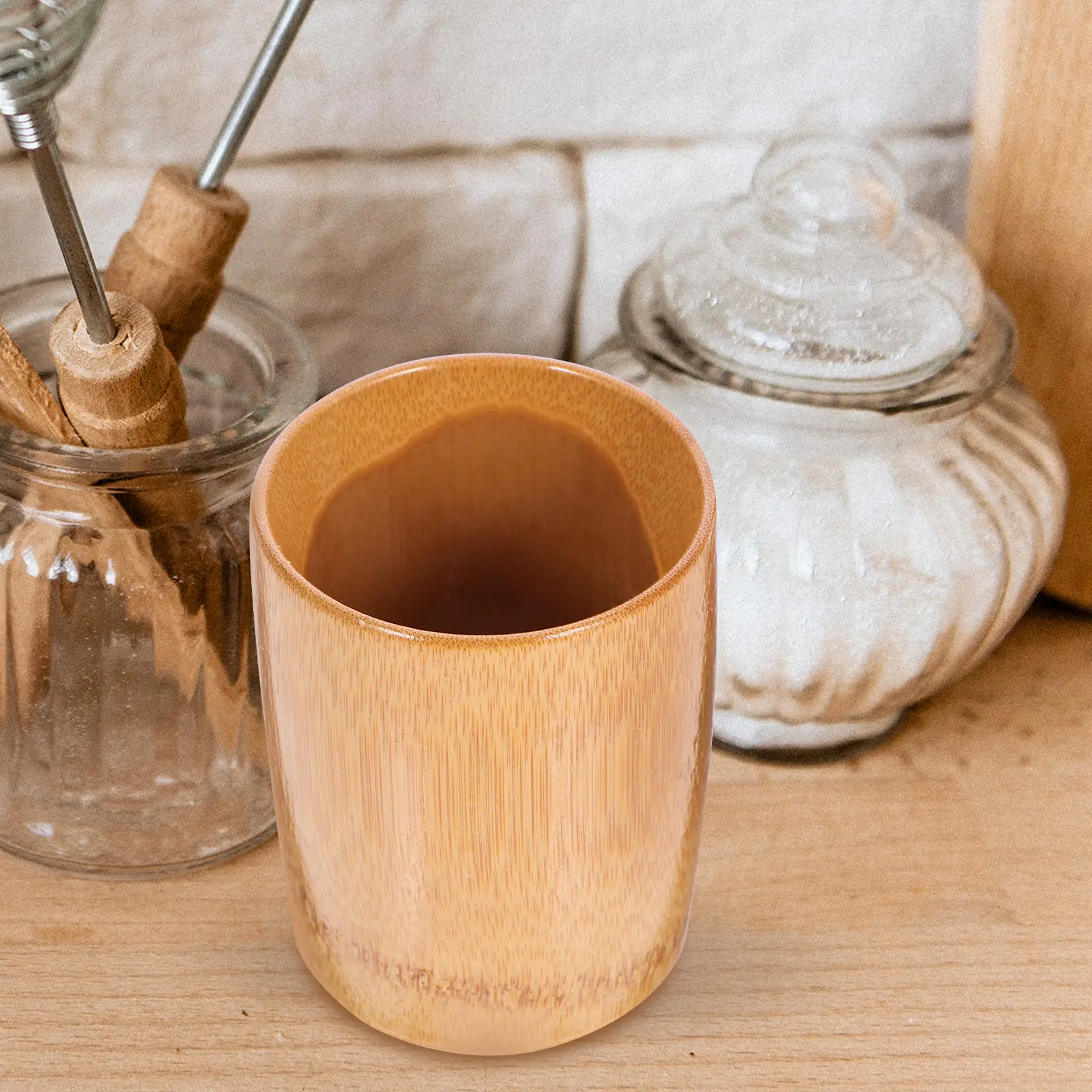 Bamboo Rice Cup St Capacity Practical Kitchen Tool Old Rice Measuring Cup fashioned Container Flour Cream Storage