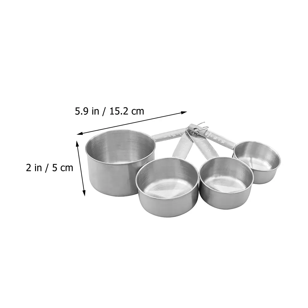 4 Pcs Measuring Spoon Set Small Spoons Kitchen Stainless Metal Cups and Table Measure