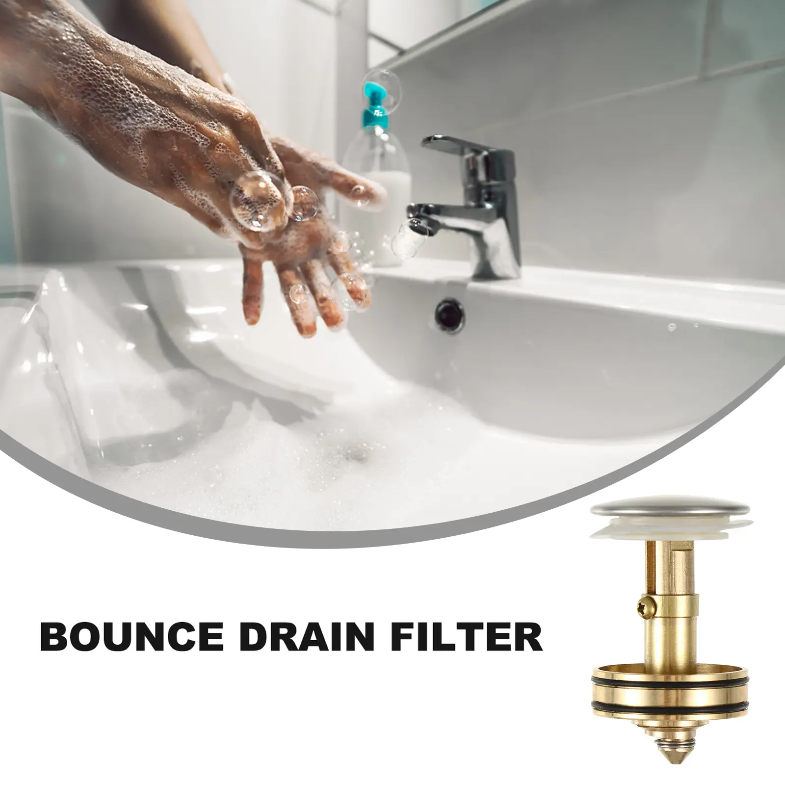 Bounce Drain Filter Wash Basin Drainer Up Garbage Strainer Stainless Steel Copper Kitchen Bathroom Shower Room Sink Plugs
