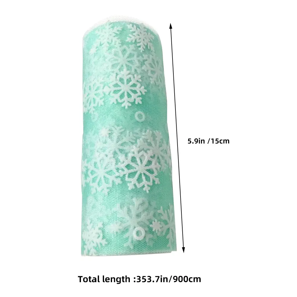 Snowflake Tulle Rolls White Mesh Fabric for Christmas Decor Garland Holiday Party Wedding Gauze DIY Craft Ribbon