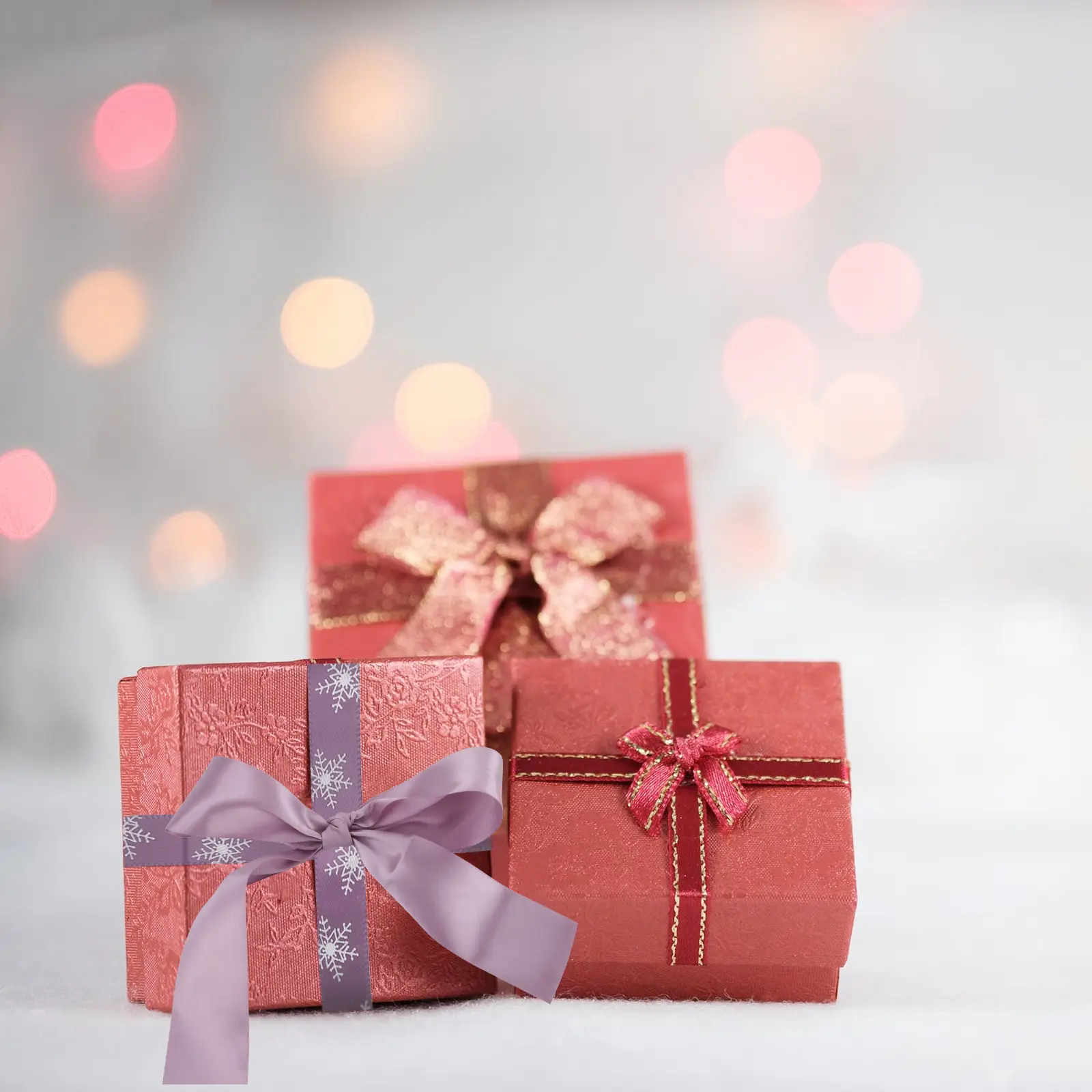 2 Pcs Chic Holiday Gift Box Ribbon Merry Christmas Garland Silk Satin Wrapping Ribbons