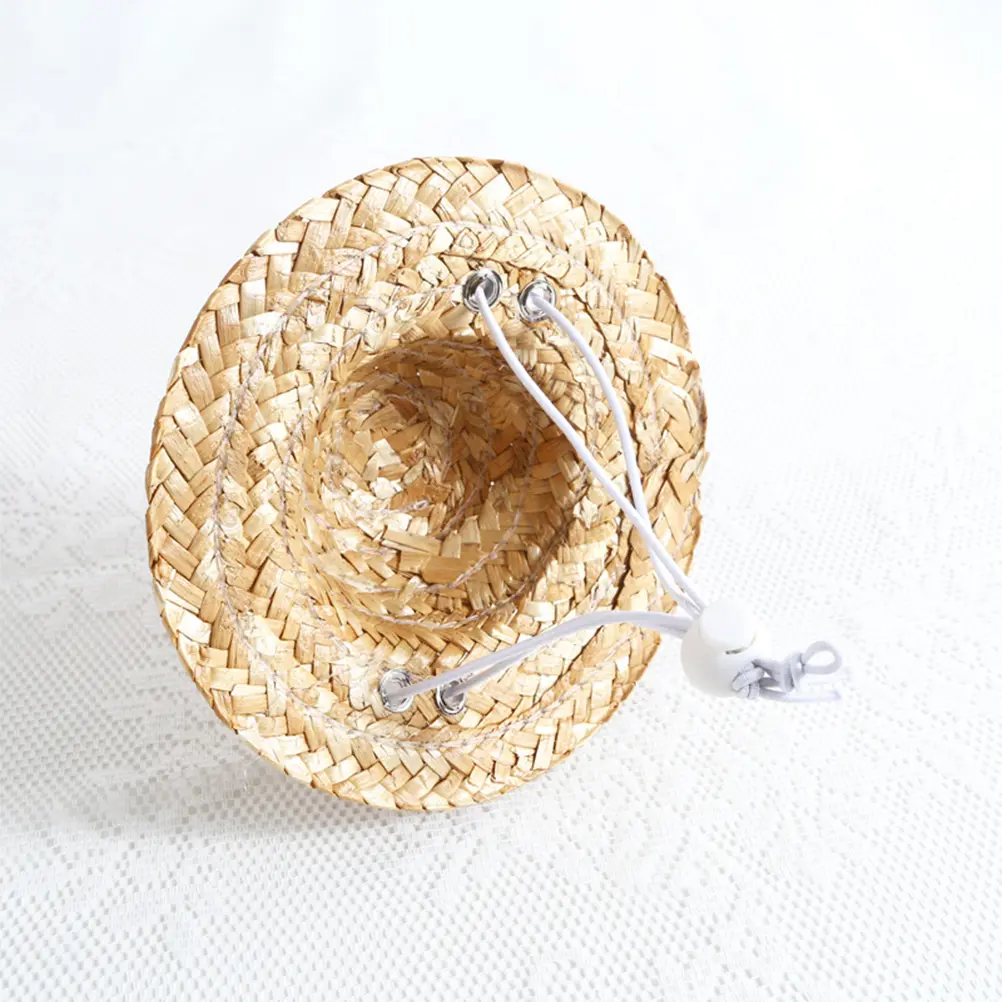 Sunflower Headdress Dog Headgear Hats for Small Puppy Graduation Linen Photo Prop Party Favor Woven Pet Hat Stylish Design Cool