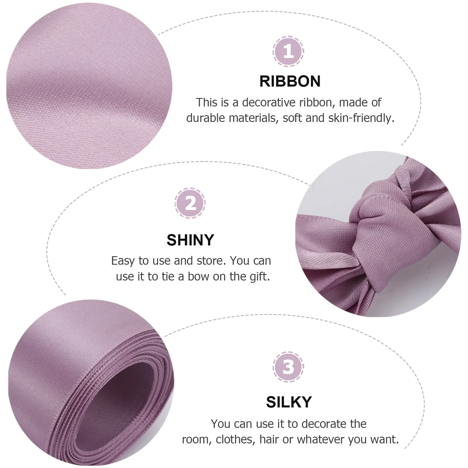 2 Pcs Chic Holiday Gift Box Ribbon Merry Christmas Garland Silk Satin Wrapping Ribbons