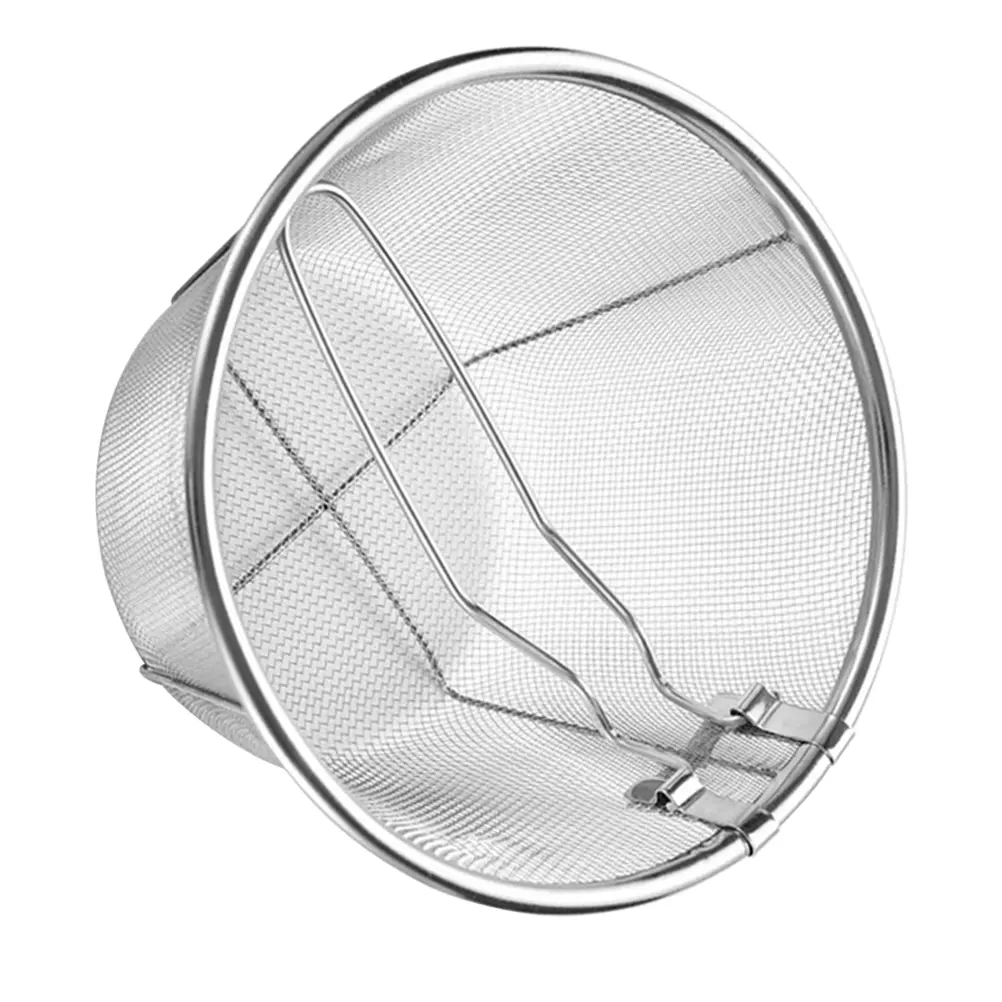 Stainless Steel Frying Basket Deep Fryer Baskets Chips Holder Silver Metal fry basket h Large Volume Even Heat Distribution