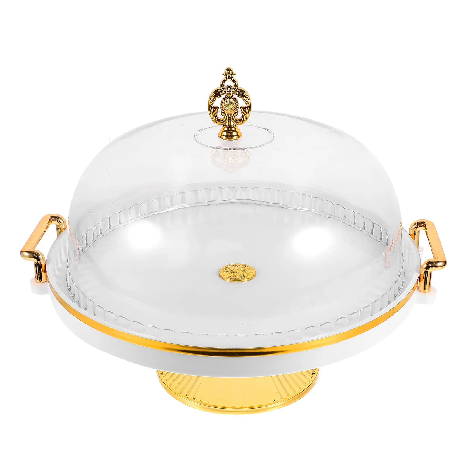 Chic Clear Cake Stand With Dome Decorative Plate Elegant Dessert Serving And Storage Dish