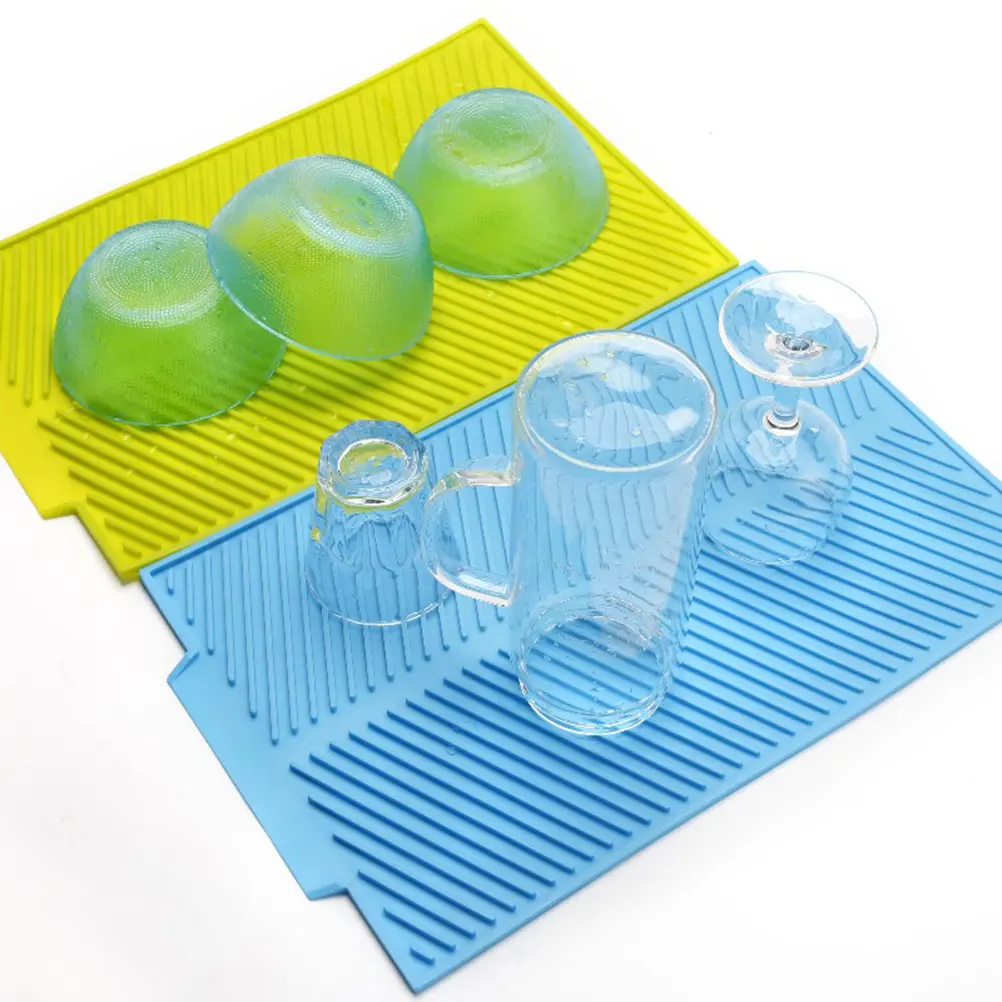 Multifunction Silicone Draining Mat Dish Drainer Absorbent Drying Kitchen Tools