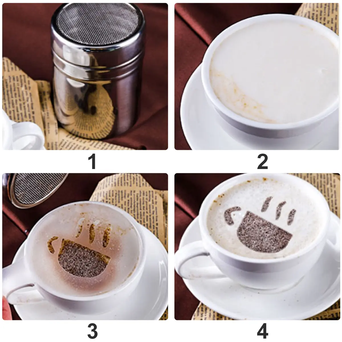 12 Pcs Christmas Mold Coffee Art Stencils Reusable Plastic Templates Tools Decorating Cappuccino Pattern Sieve Smooth Surface