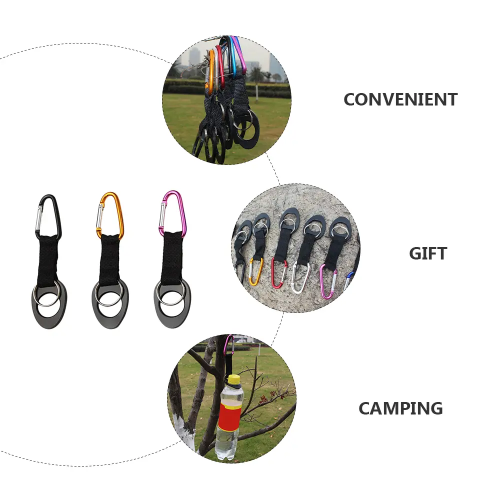 3pcs Water Bottle Buckle Lightweight Practical Small Travel Hooks Outdoor Carabiner Backpack Fishing Hiking Mountaineering