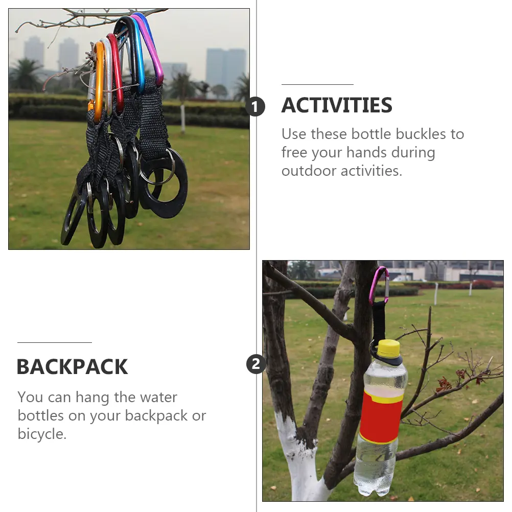 3pcs Water Bottle Buckle Lightweight Practical Small Travel Hooks Outdoor Carabiner Backpack Fishing Hiking Mountaineering