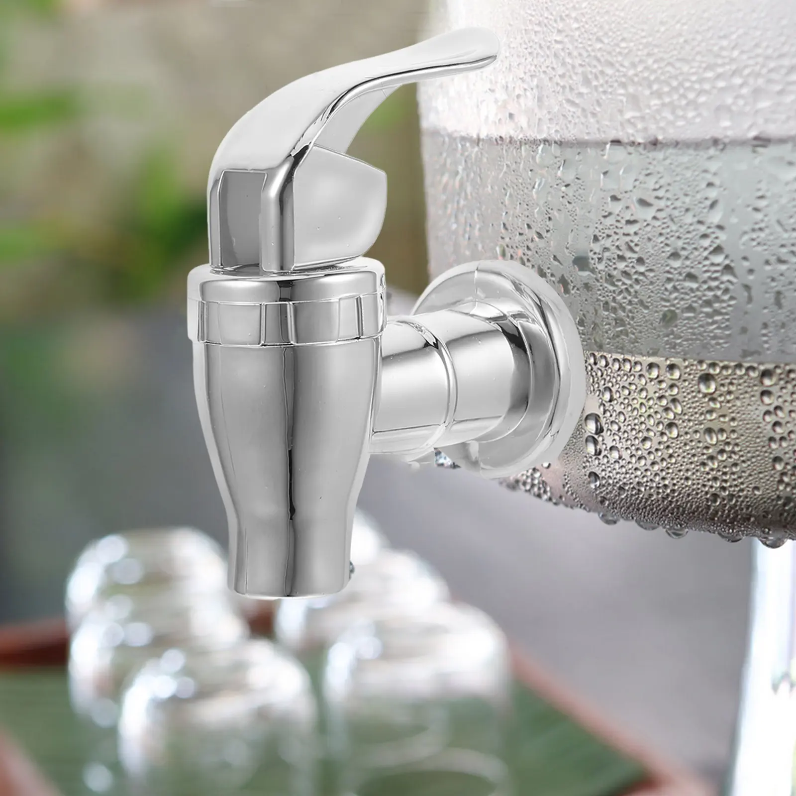 4 Pcs Beverage Dispenser Faucet 16mm ABS Water Spigot Replacement Silver Jug for Lemonade Tea Juice Camping Home Use
