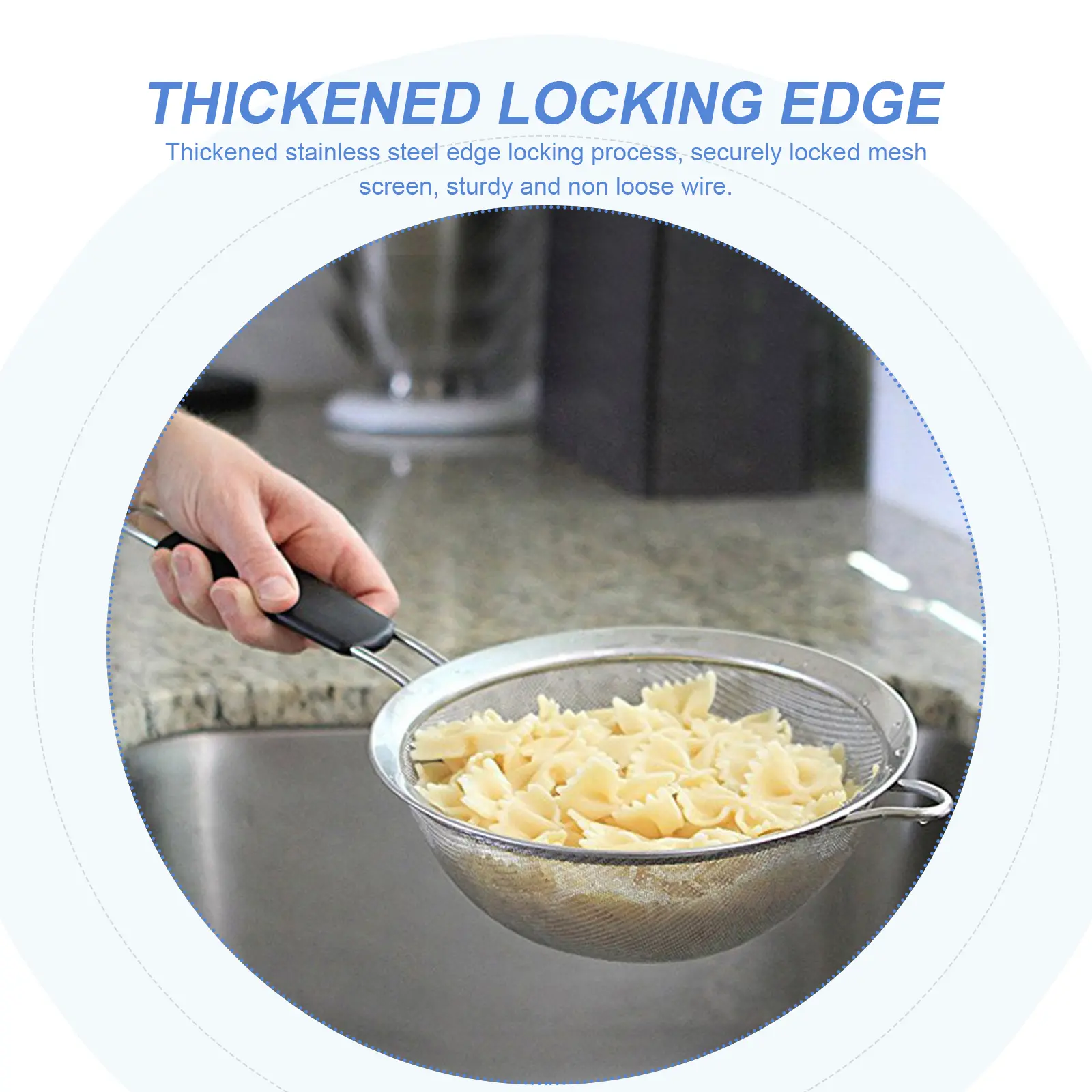 Stainless Steel Fine Mesh Strainer Colander Kitchen Sieve Filter for Grease Juice Oil Pasta Vegetable Fruit Tea Coffee Flour