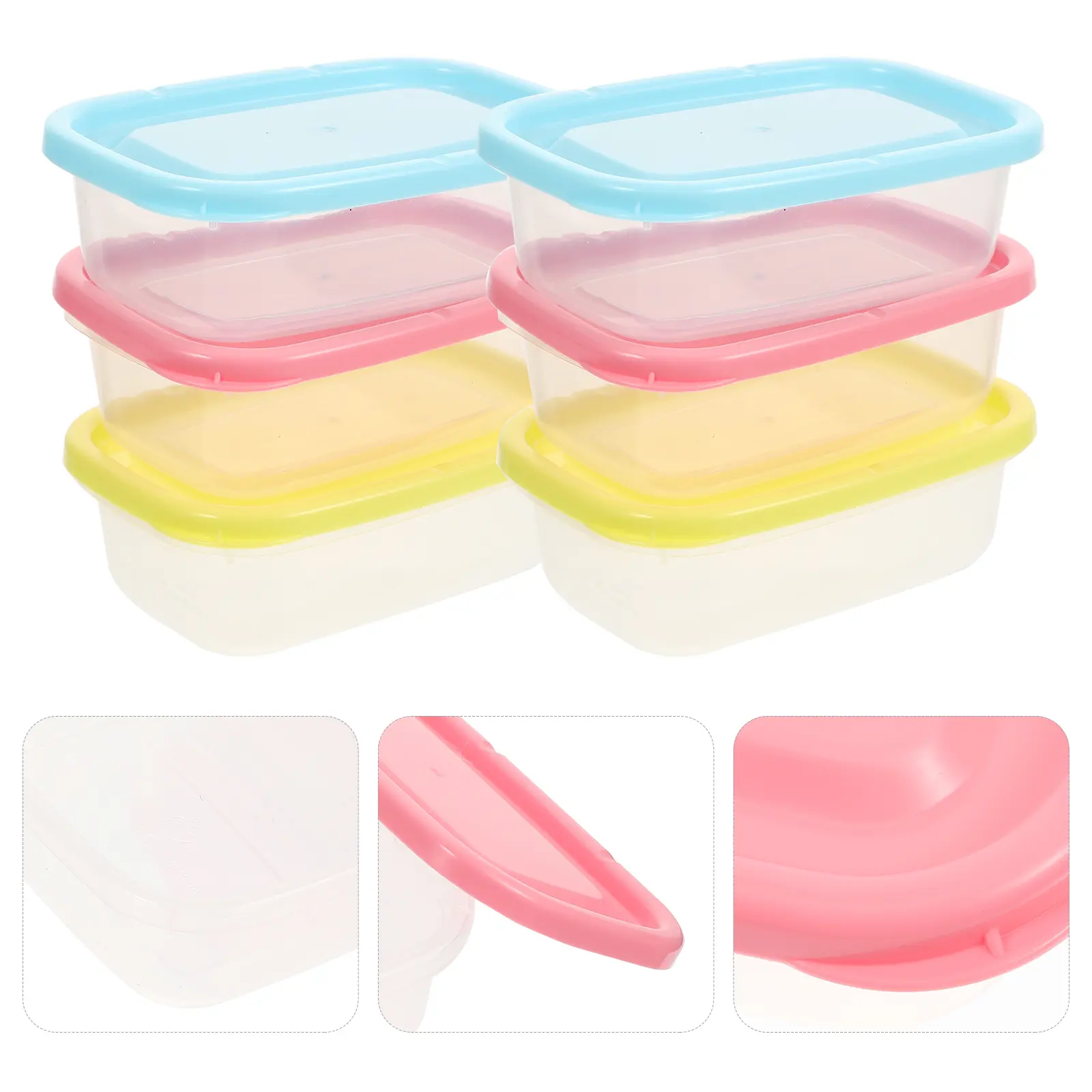 6Pcs Mini Sealed Boxes Food Containers Small Fridges Practical PP Multi function Reusable Freezer Kitchen Storage Crisper Safe