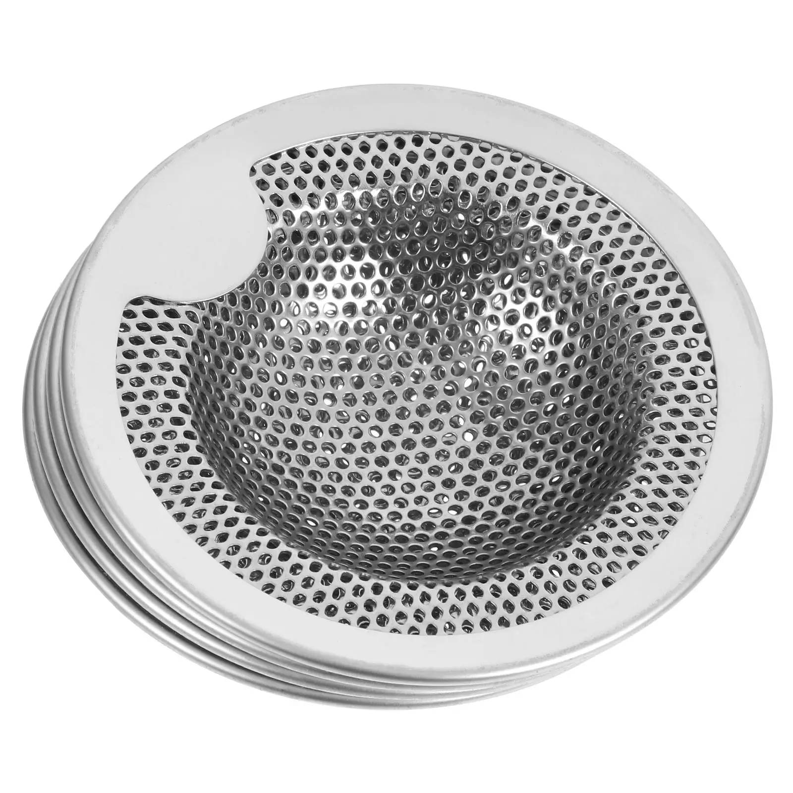 4pcs Stainless Steel Filter Sink Strainer Universal Drain Basket Kitchen Pipe Protector for Garbage Disposal Floor Tub Shower