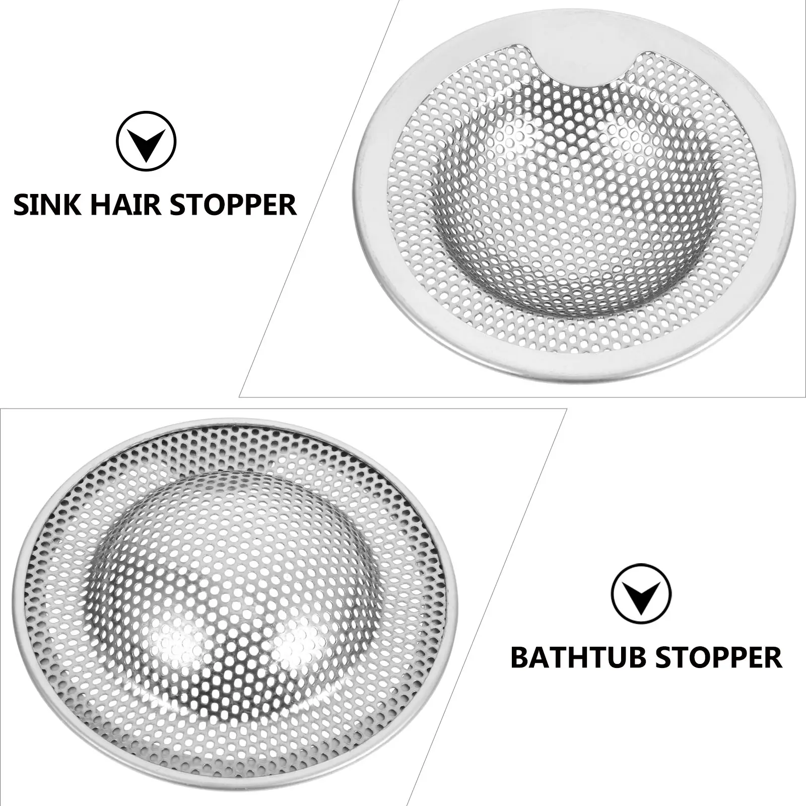4pcs Stainless Steel Filter Sink Strainer Universal Drain Basket Kitchen Pipe Protector for Garbage Disposal Floor Tub Shower