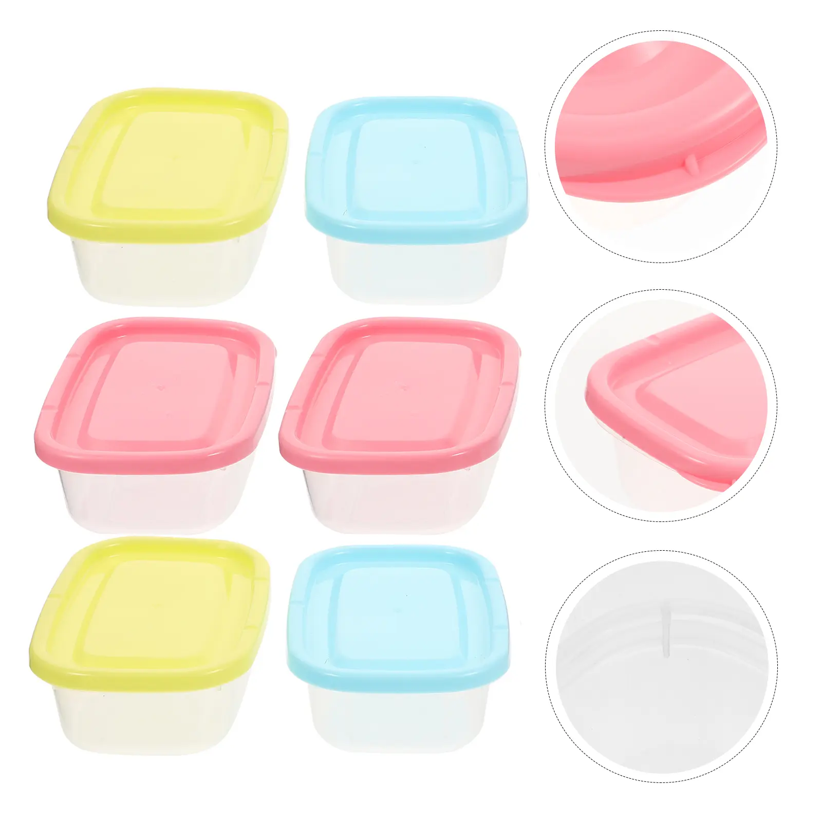 6Pcs Mini Sealed Boxes Food Containers Small Fridges Practical PP Multi function Reusable Freezer Kitchen Storage Crisper Safe