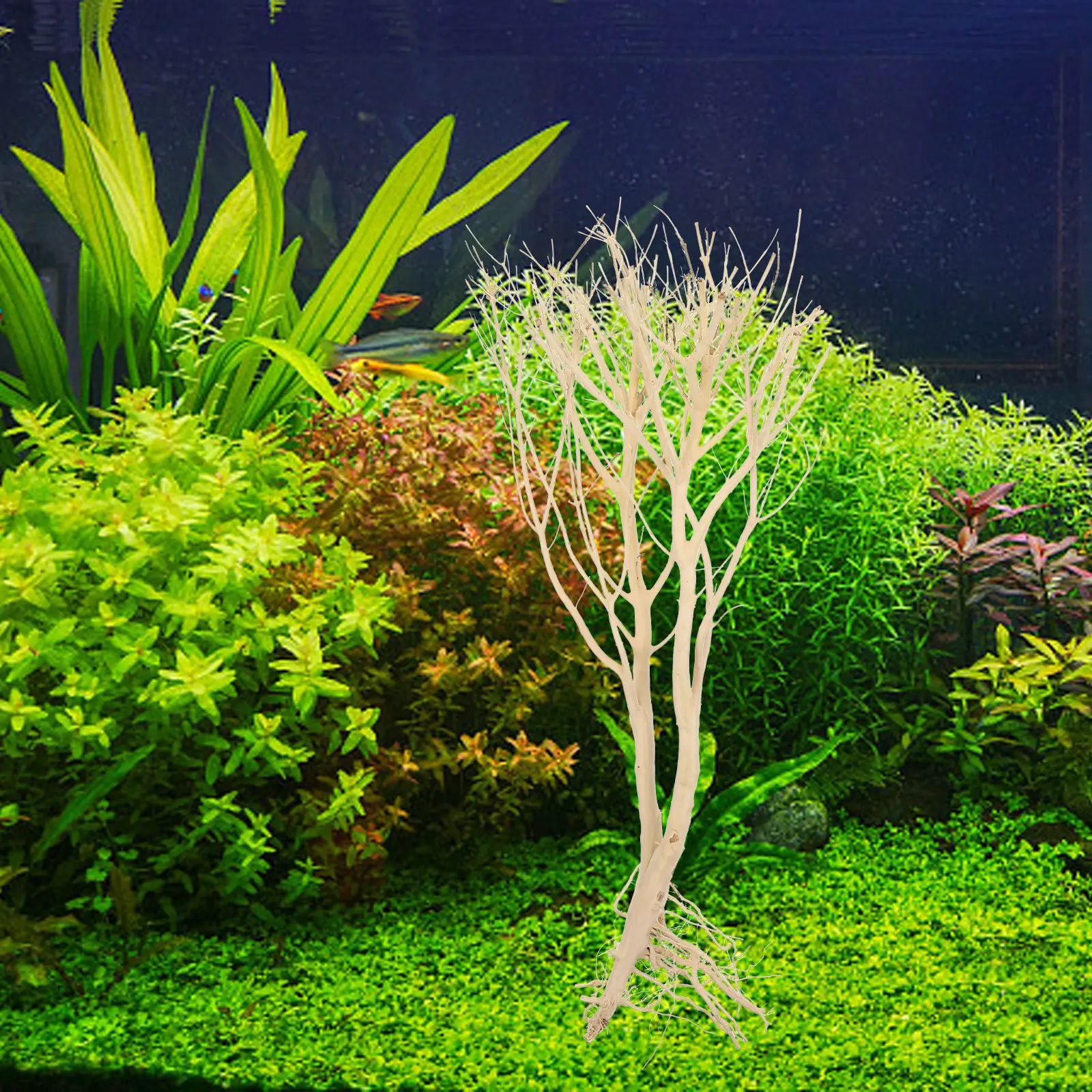 Wooden Branches Decor Aquarium L scape Prop Underwater Dead Tree nament Fake Plants Accessories Moss Tree Decor Fish Tank
