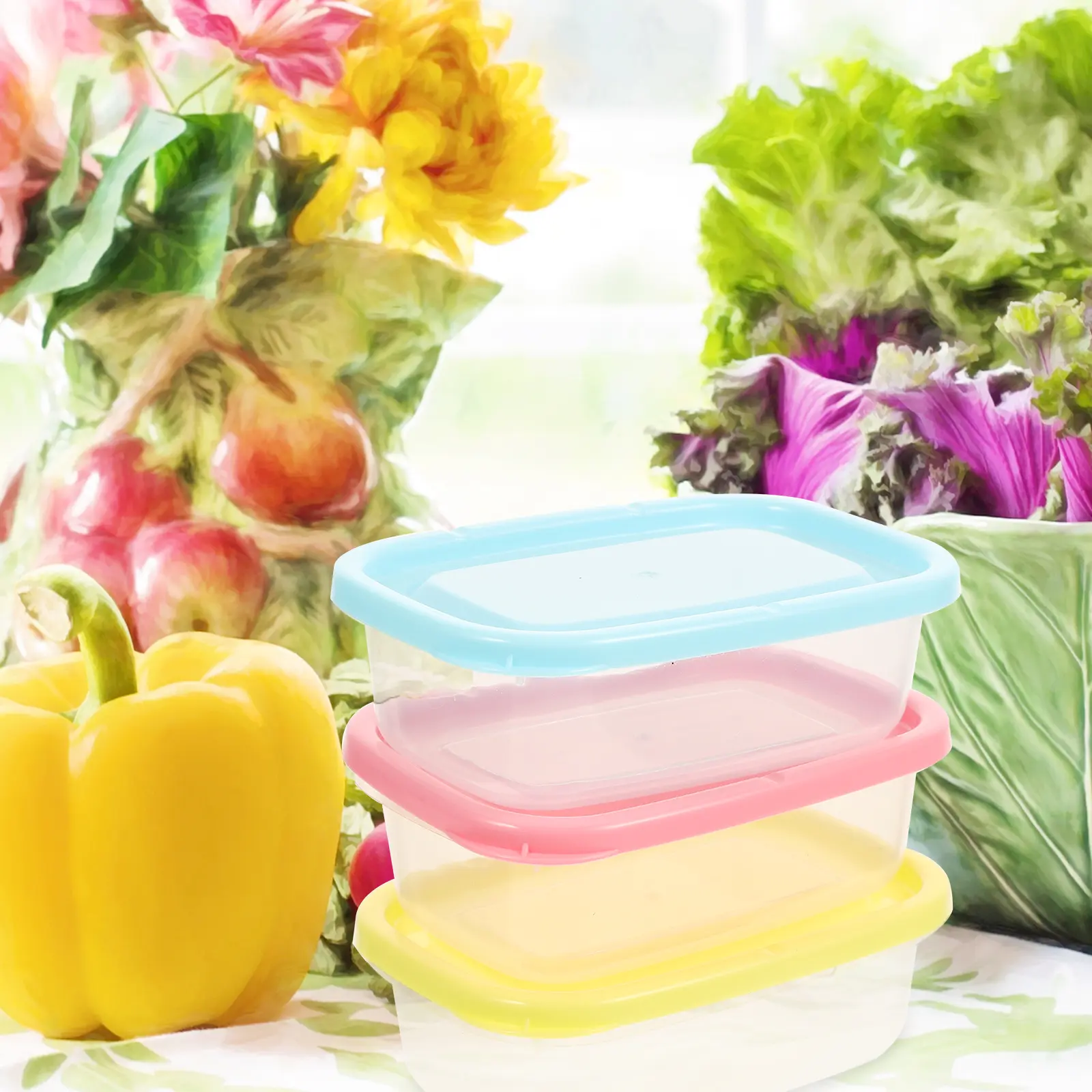6Pcs Mini Sealed Boxes Food Containers Small Fridges Practical PP Multi function Reusable Freezer Kitchen Storage Crisper Safe