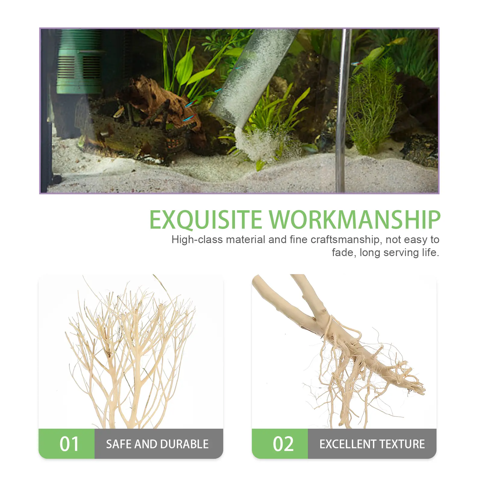 Wooden Branches Decor Aquarium L scape Prop Underwater Dead Tree nament Fake Plants Accessories Moss Tree Decor Fish Tank