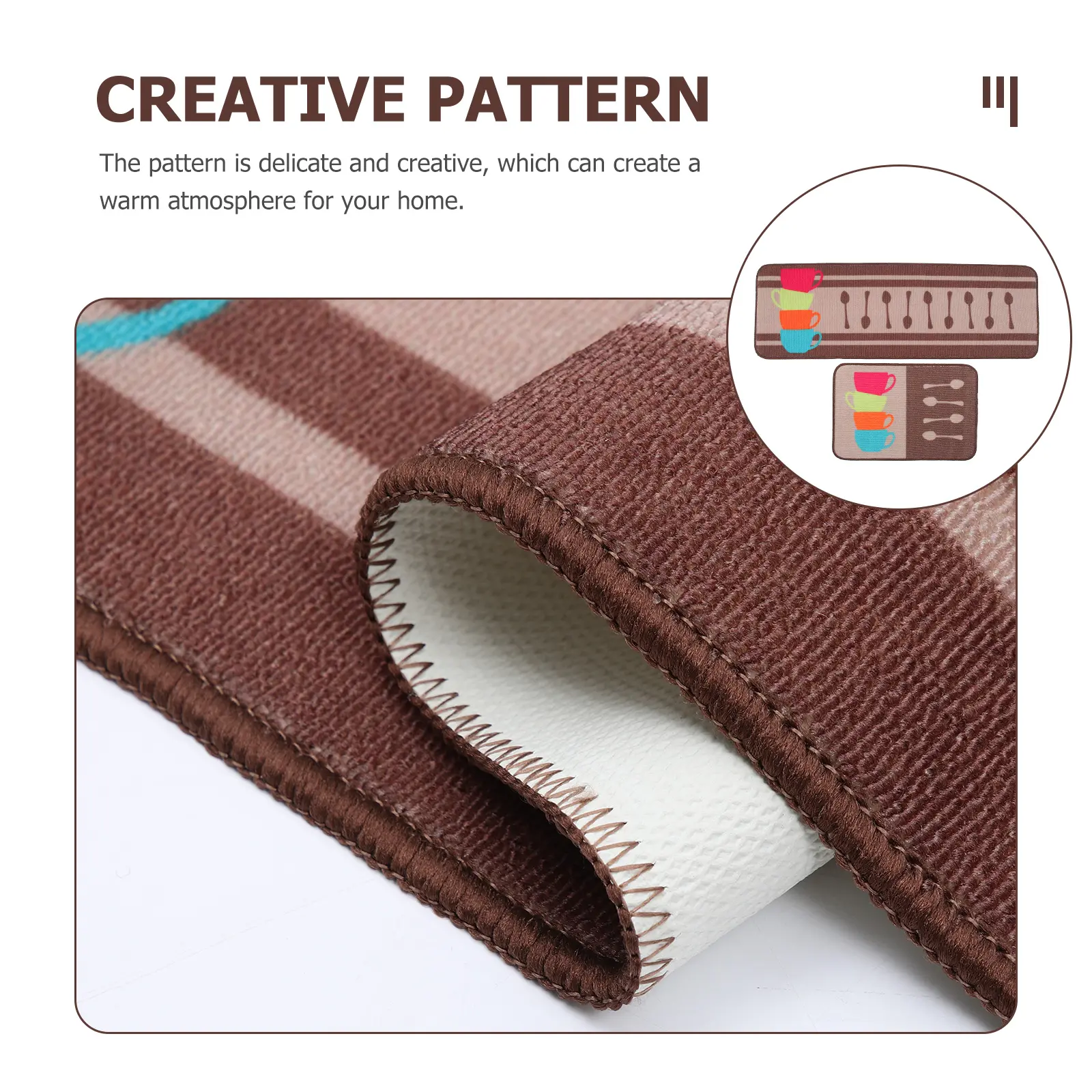 2 Pcs Non-slip Floor Mat Rug for Kitchen Artificial Mats Rugs Water-absorbent Nonslip Polyester