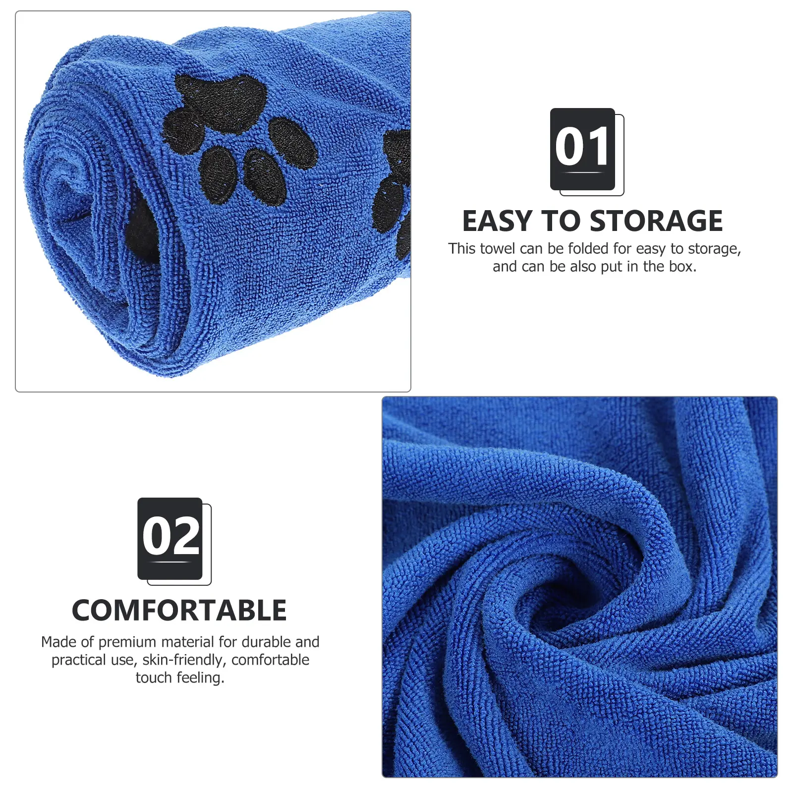 Pet Bath for Dogs Quick Dry Towel Quick Dry Absorbent Large Size Foldable Dog Shower Storage Tool Pet Supplies