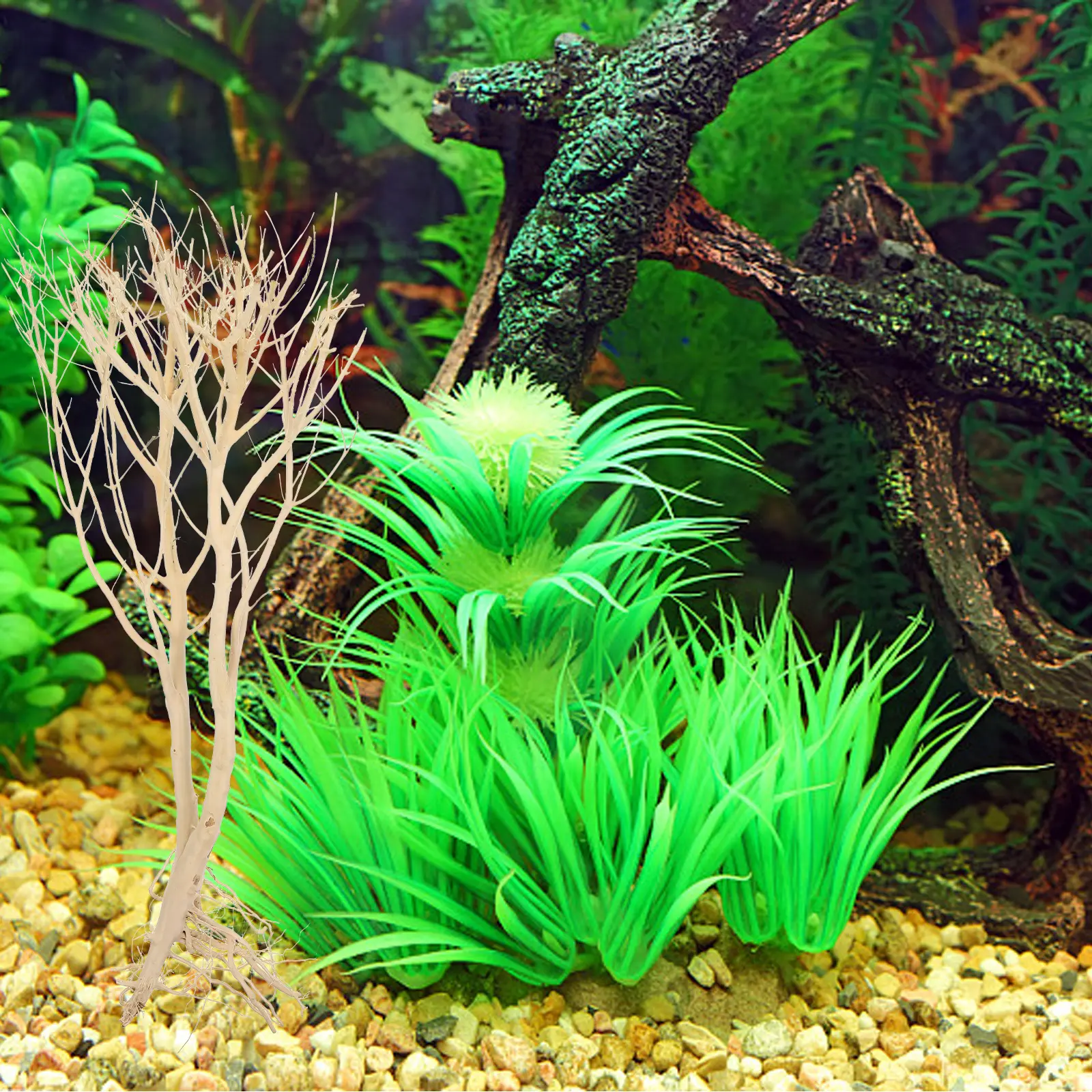 Wooden Branches Decor Aquarium L scape Prop Underwater Dead Tree nament Fake Plants Accessories Moss Tree Decor Fish Tank