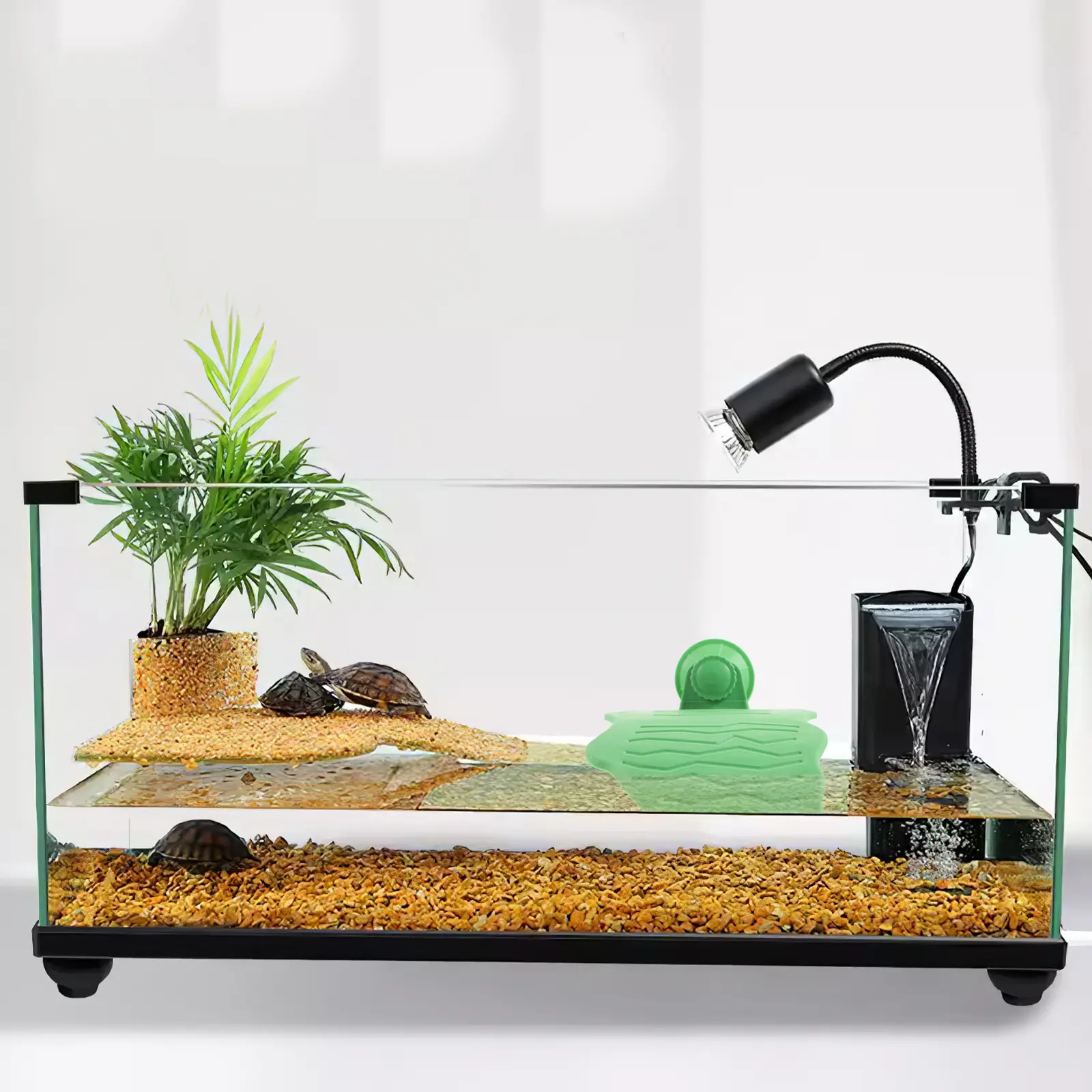 Turtle Basking Platform Suction Cups Floating Reptile Sunbathing Habitat Accessories Pet Resting Plastic Durable Aquarium