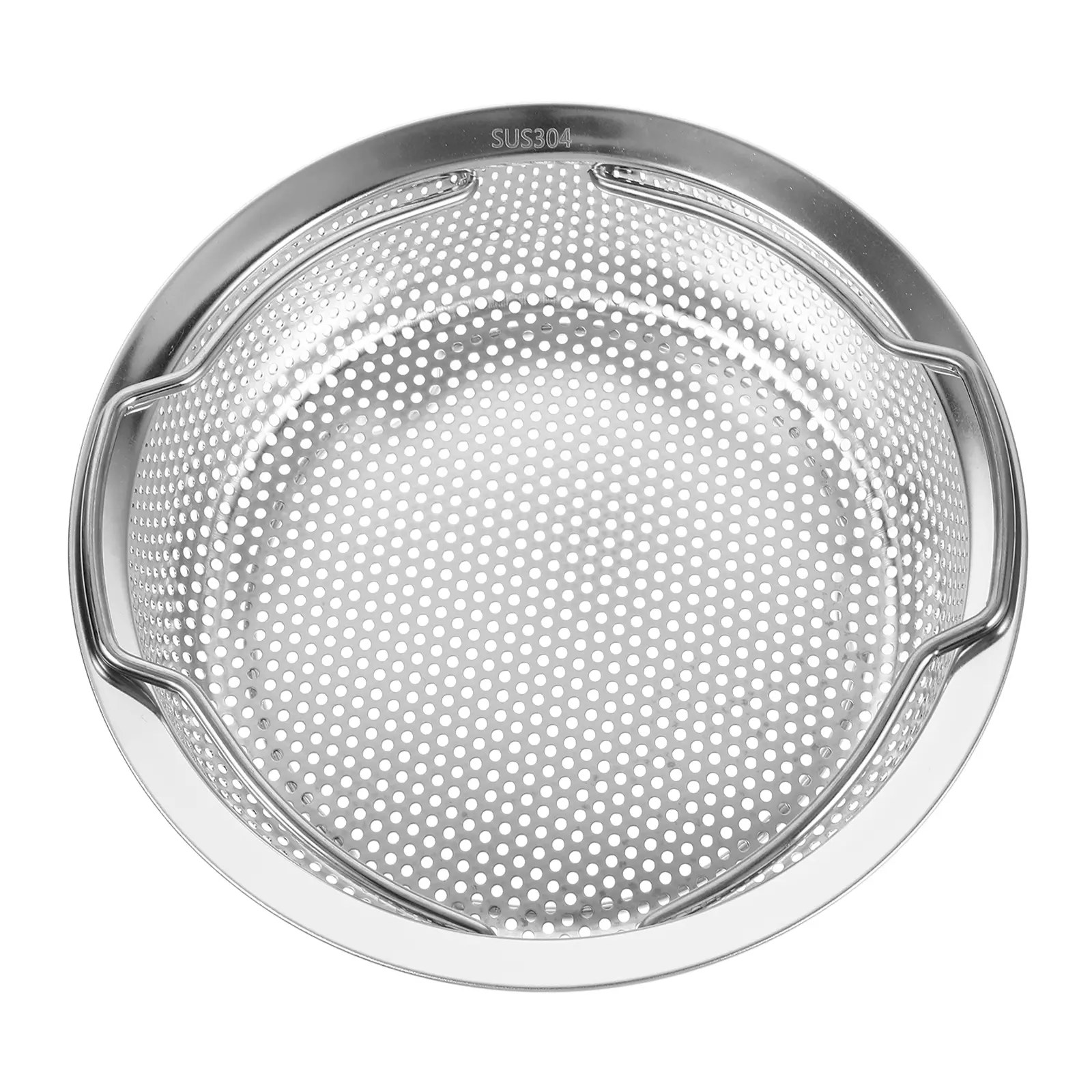 Drain Basket Mesh Strainer with Handle Metal Steamer Insert Food Steaming Silver