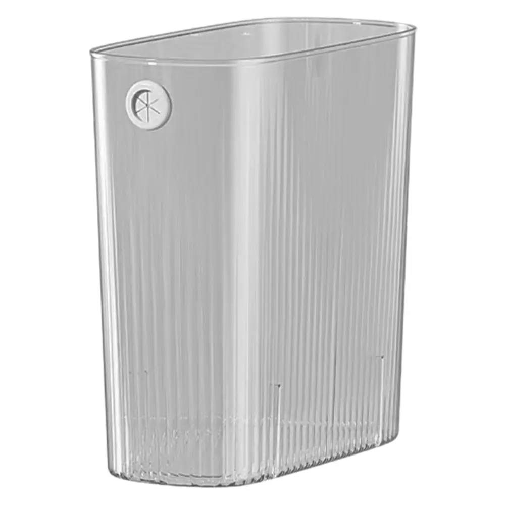 Slim Transparent Waste Bin Trash Can Kitchen Bedroom Grey No Press Ring Plastic Garbage Container Home Use garbage bin kitchen