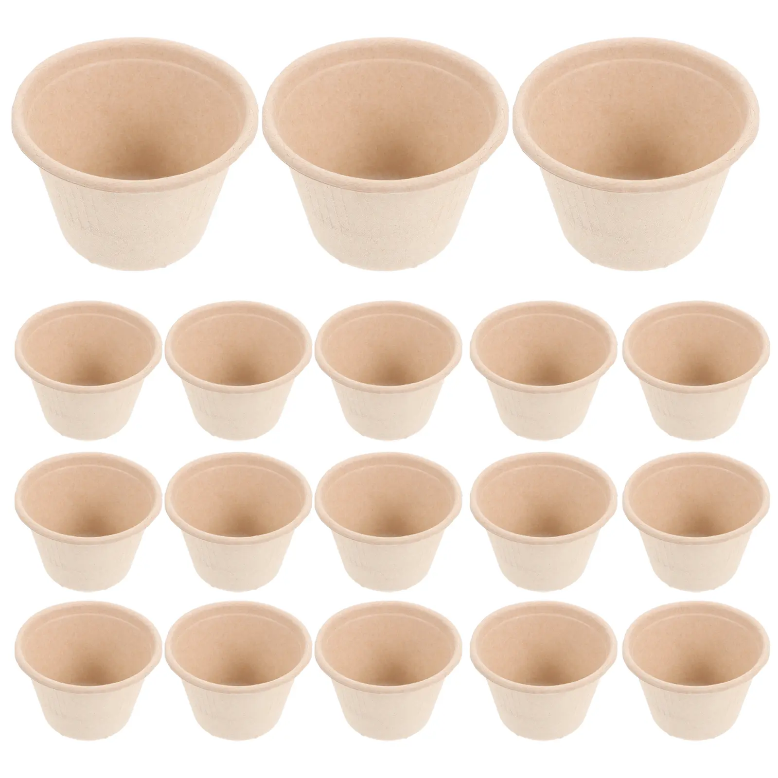 50 Pcs Ice Cup Paper Bowl Disposable Pulp Dessert Bowls Large Capacity Lightweight for Ice Cream Dessert Fruit Party Outdoor