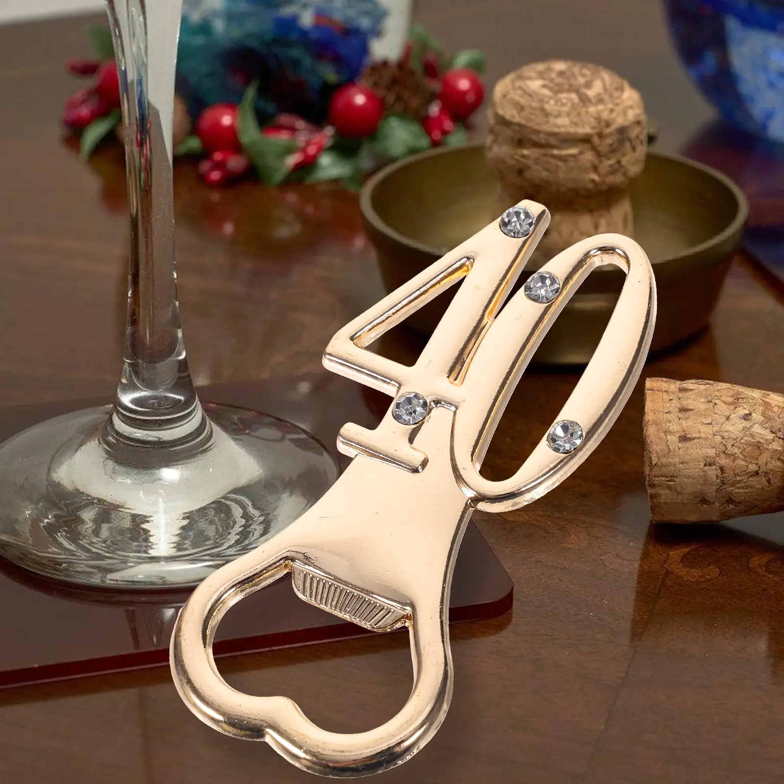 10pcs 40th Birthday Bottle Opener Keychain Metal Drink Dispenser Set Party Favors Guests Practical Construction Beer Lover Gift