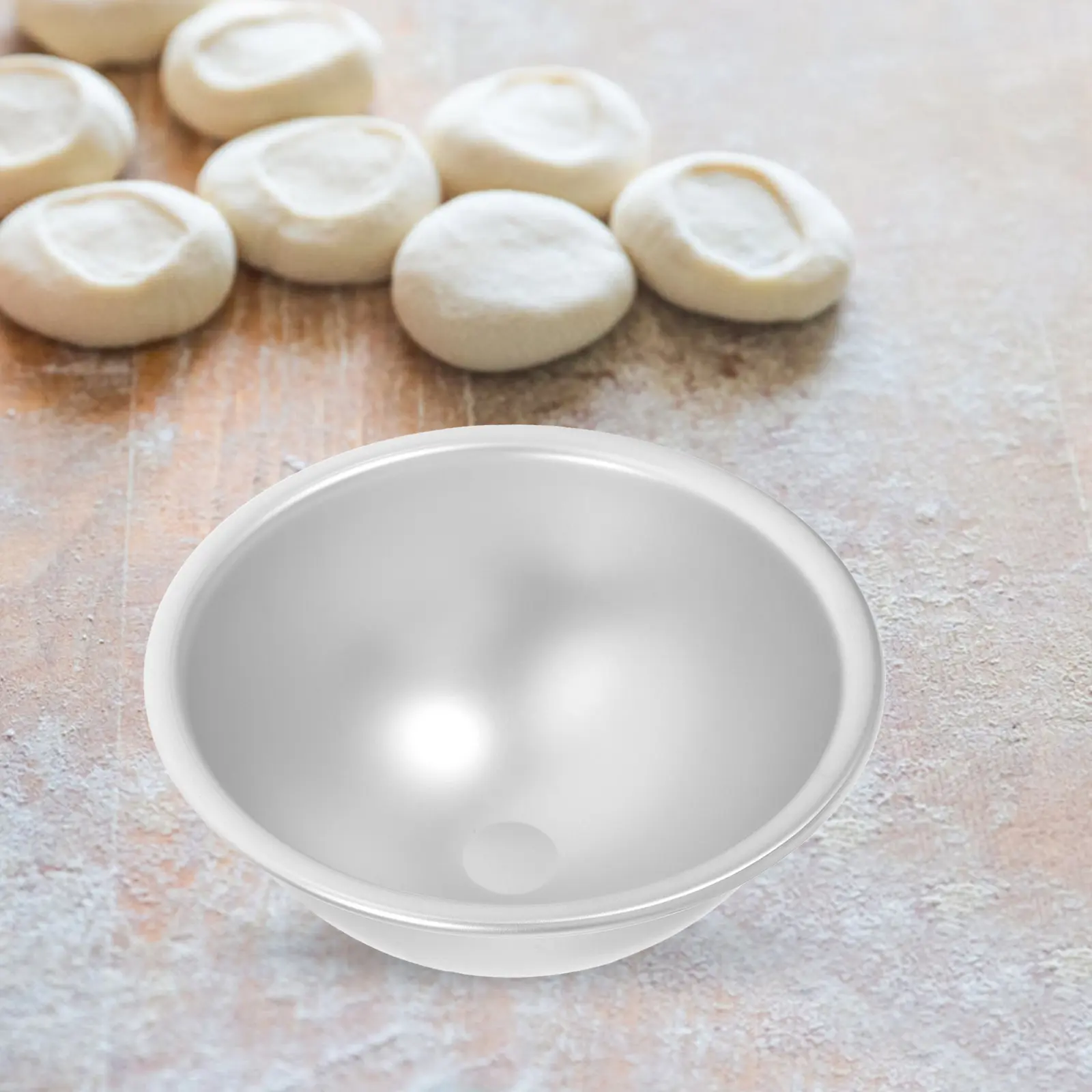 Hemisphere Cake Mold Aluminum Alloy Nonstick Baking Pan Dome Semicircle Cake Tin Round Cupcake Mold For Home Kitchen Silver
