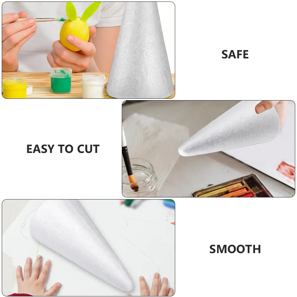 20 Pcs Christmas Tree Decoration Set Cone Ornament Cones for DIY Arts and Crafts Kids Manual Material Foam Child