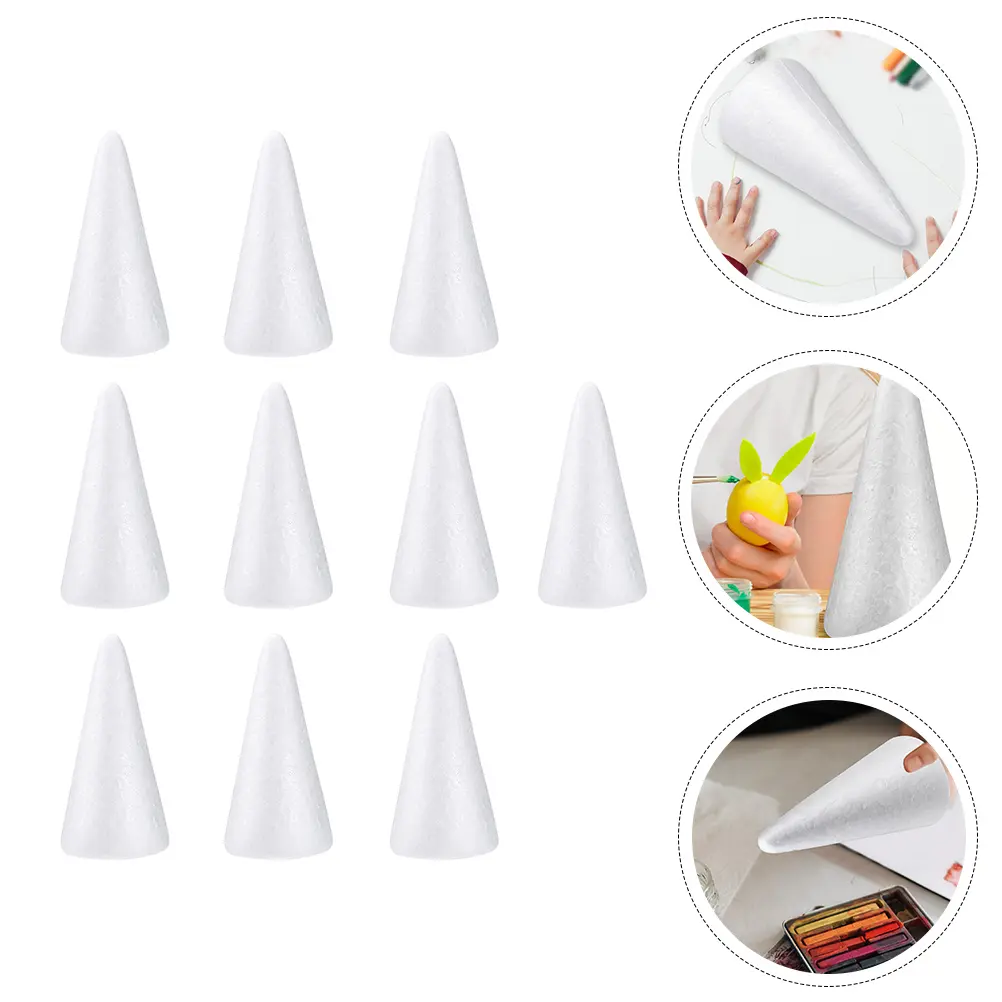 20 Pcs Christmas Tree Decoration Set Cone Ornament Cones for DIY Arts and Crafts Kids Manual Material Foam Child