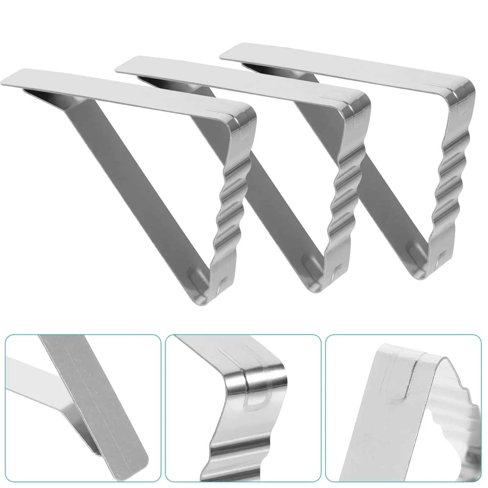 24pcs Tablecloth Clips Triangle Windproof Stainless Steel Table Cloth Fixing Clips For Outdoor Picnic Tables Rustproof