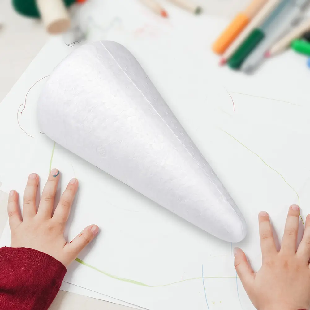20 Pcs Christmas Tree Decoration Set Cone Ornament Cones for DIY Arts and Crafts Kids Manual Material Foam Child