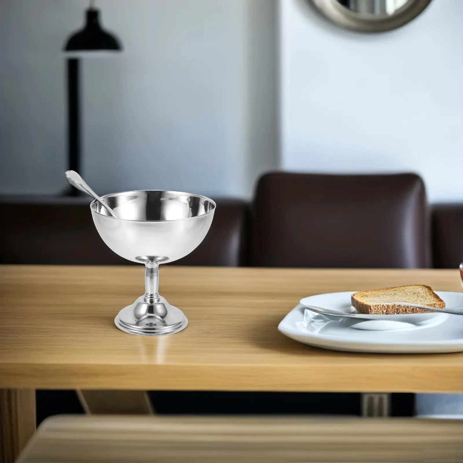 Stainless Steel Ice Cream Cup Dessert 10Cm Salad Pudding Serving Bowl Elegant Design Easy Clean Nonstick Restaurant