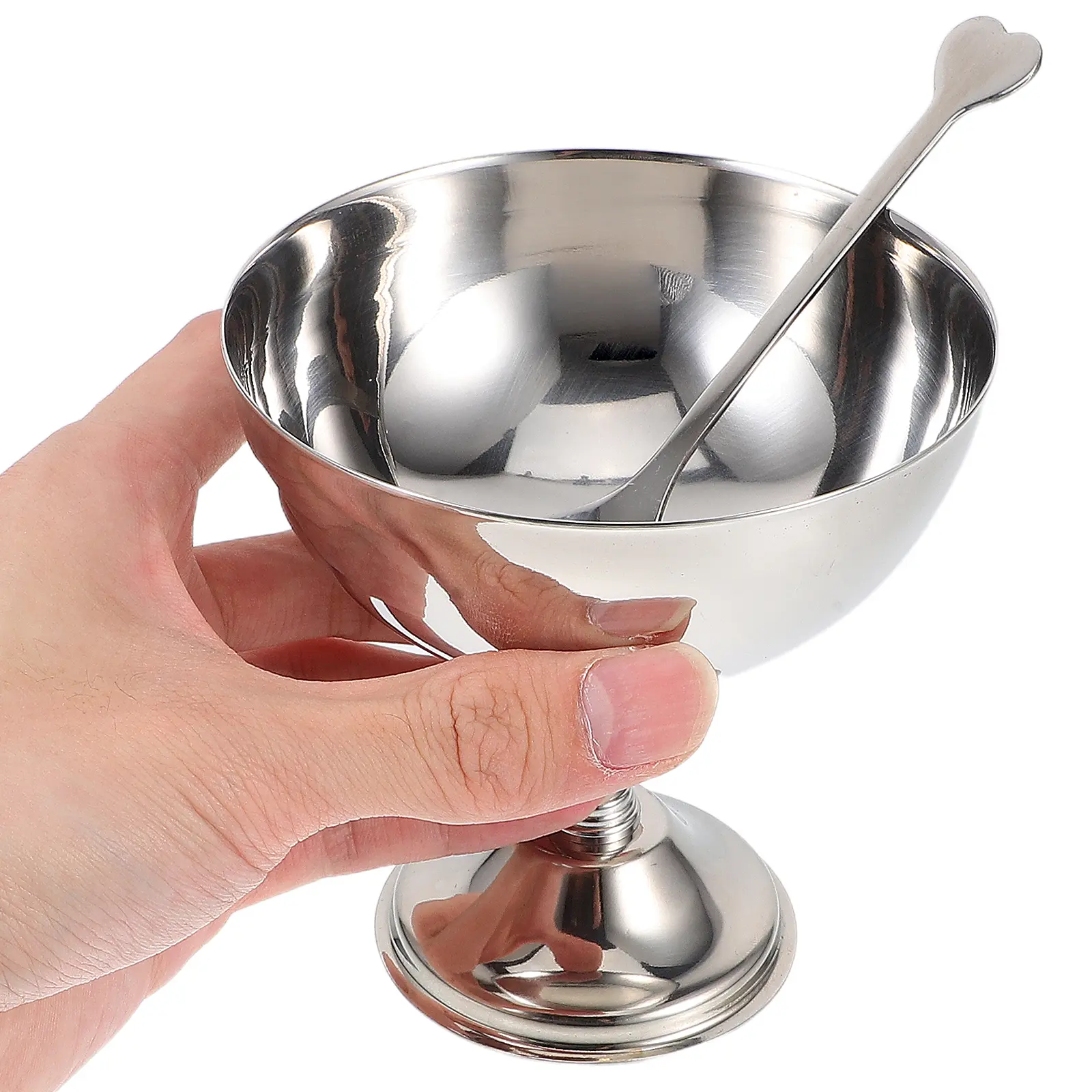 Stainless Steel Ice Cream Cup Dessert 10Cm Salad Pudding Serving Bowl Elegant Design Easy Clean Nonstick Restaurant