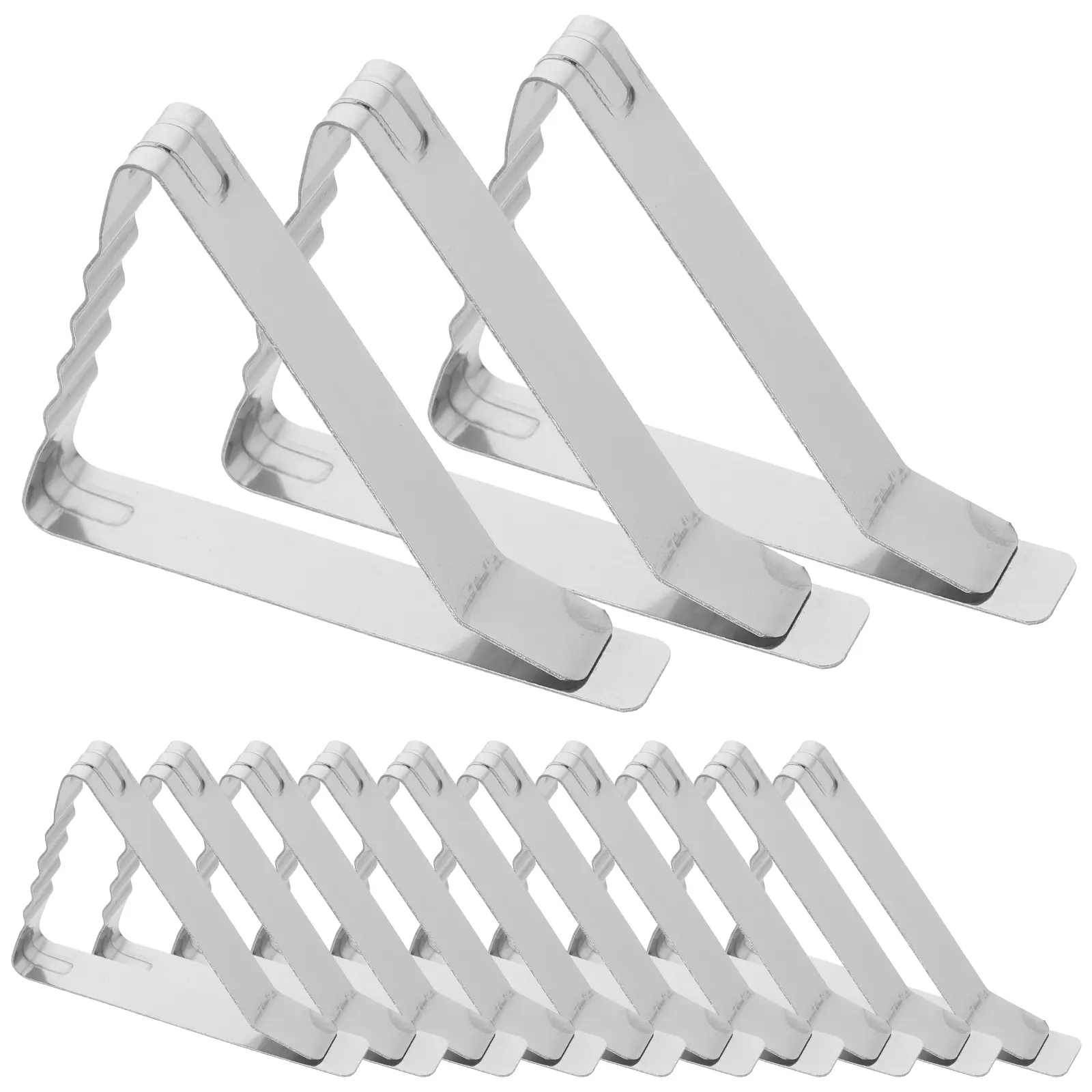 24pcs Tablecloth Clips Triangle Windproof Stainless Steel Table Cloth Fixing Clips For Outdoor Picnic Tables Rustproof