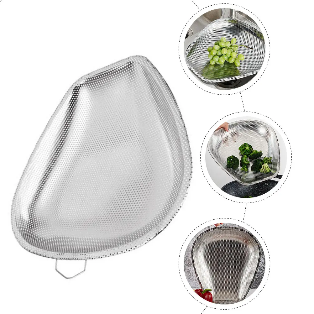 Stainless Steel Vegetable Cleaning Fruits Draining Kitchen Drain Sieve No Smell Long Lasting Multi Purpose Stainless