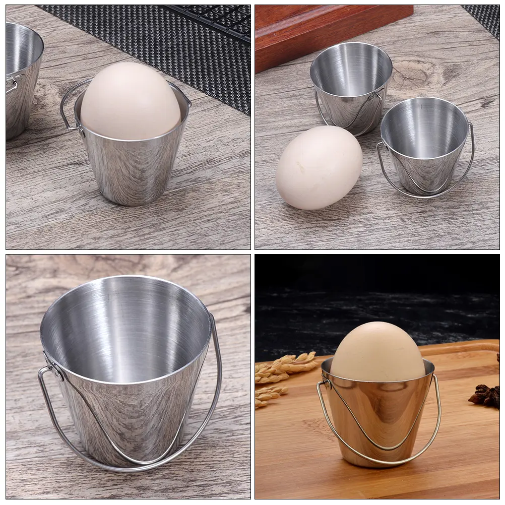 Stainless Steel Bucket Cup Household Boiled Egg Holder Single Container Breakfast Stand Kitchen Egg Rack Storage For Eggs Duck