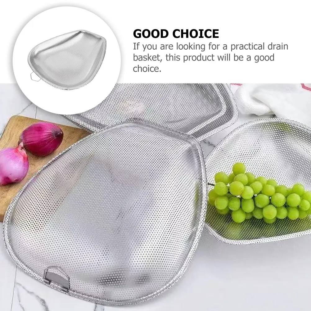 Stainless Steel Vegetable Cleaning Fruits Draining Kitchen Drain Sieve No Smell Long Lasting Multi Purpose Stainless