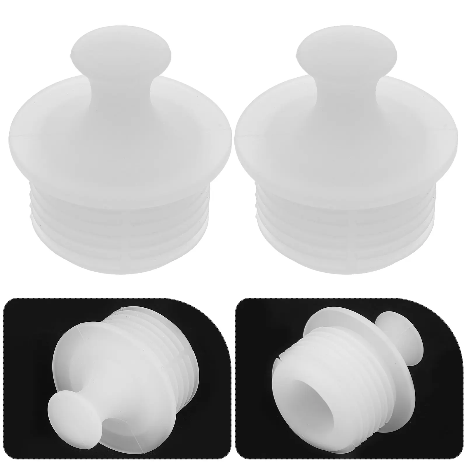 2pcs Silicone Leak-Proof Insulated Bottle Closure Thermal Flask Seal Plug Replacement For Water Bottles Oil Containers
