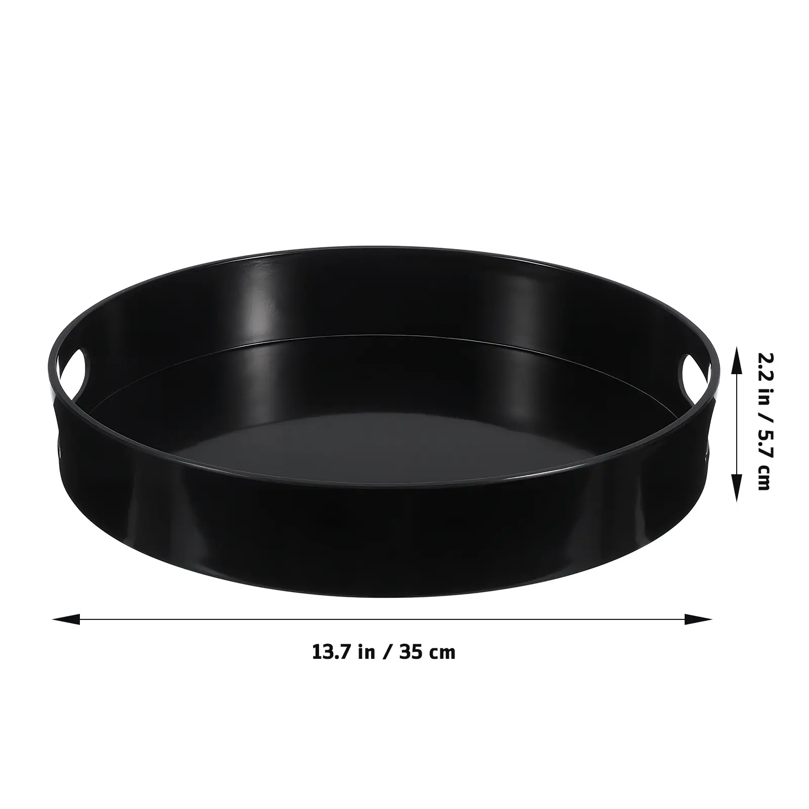 Sturdy Round Serving Tray With Handles Coffee Table Decorative Storage Tray For Tea Jewelry Display Home Decor Plastic