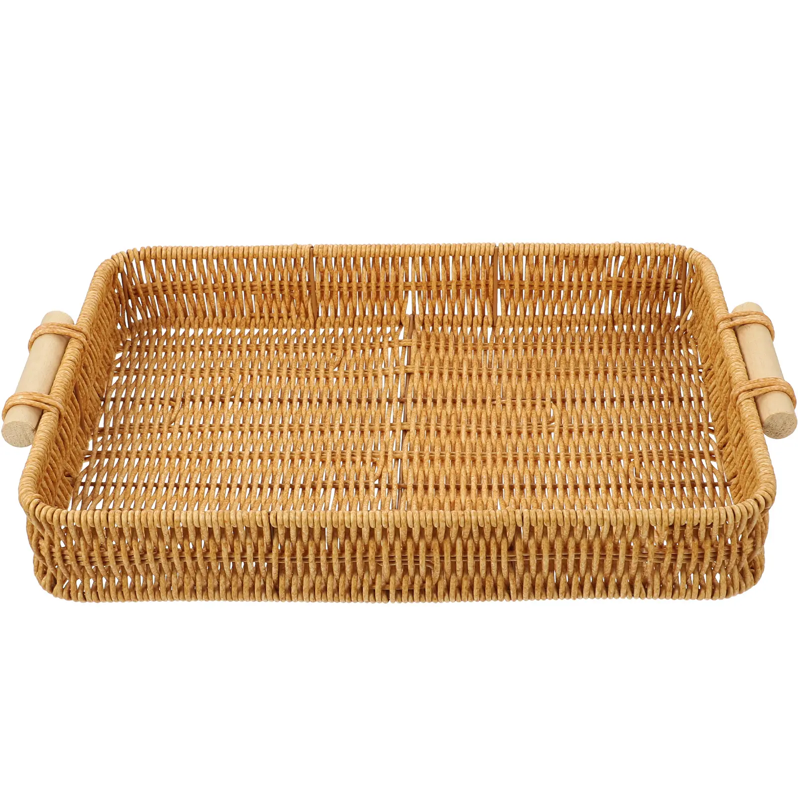 Hand-Woven Storage Basket Bread Serving Tray Woven Fruit Basket For Kitchen Home Office Organizing Container Snacks Cosmetics