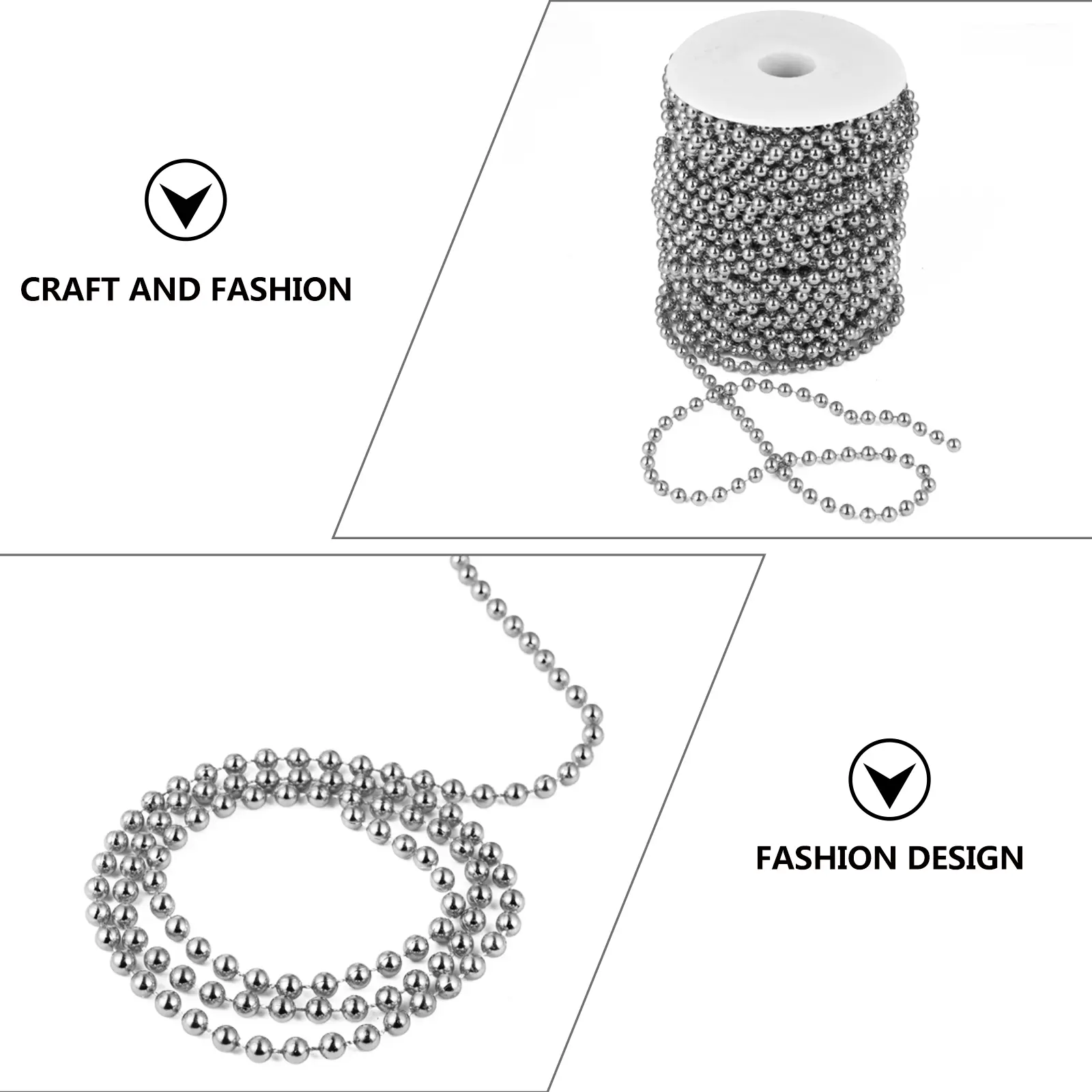 1 Roll 6Mm Imitation Beads Strand Faux Pearl Garland Wedding Party Decor Diy Crafts Jewelry Hair Accessories Chandelier Pearl
